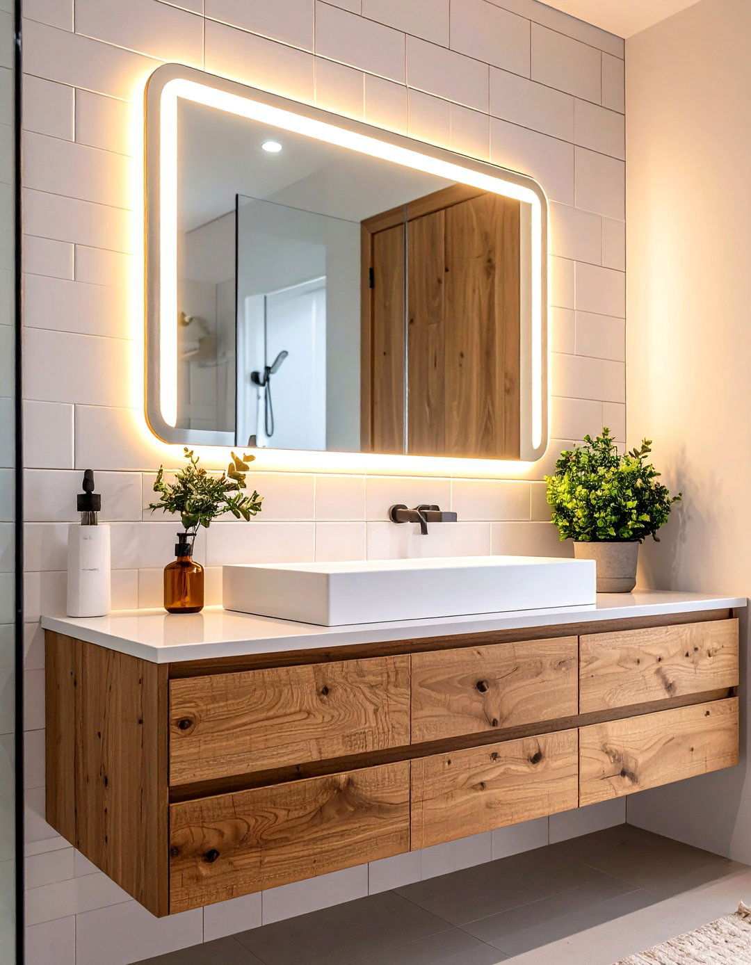 Edge Lit LED Mirrors for Seamless Bathroom Lighting - 20 Bathroom Lighting Ideas Over Mirror