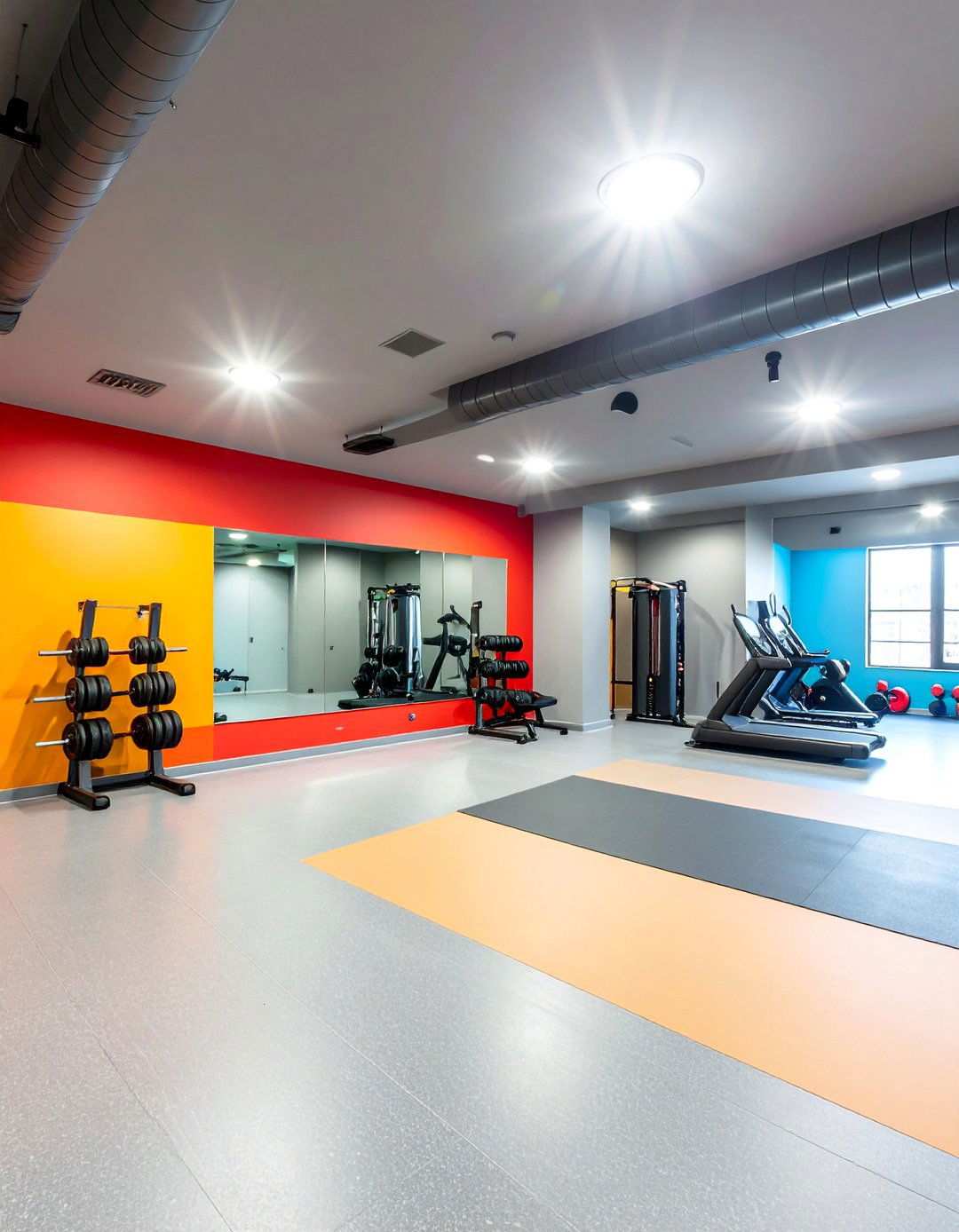 Energizing Paint Palette Elevates Basement Gym Motivation - 20 Basement Gym Ideas