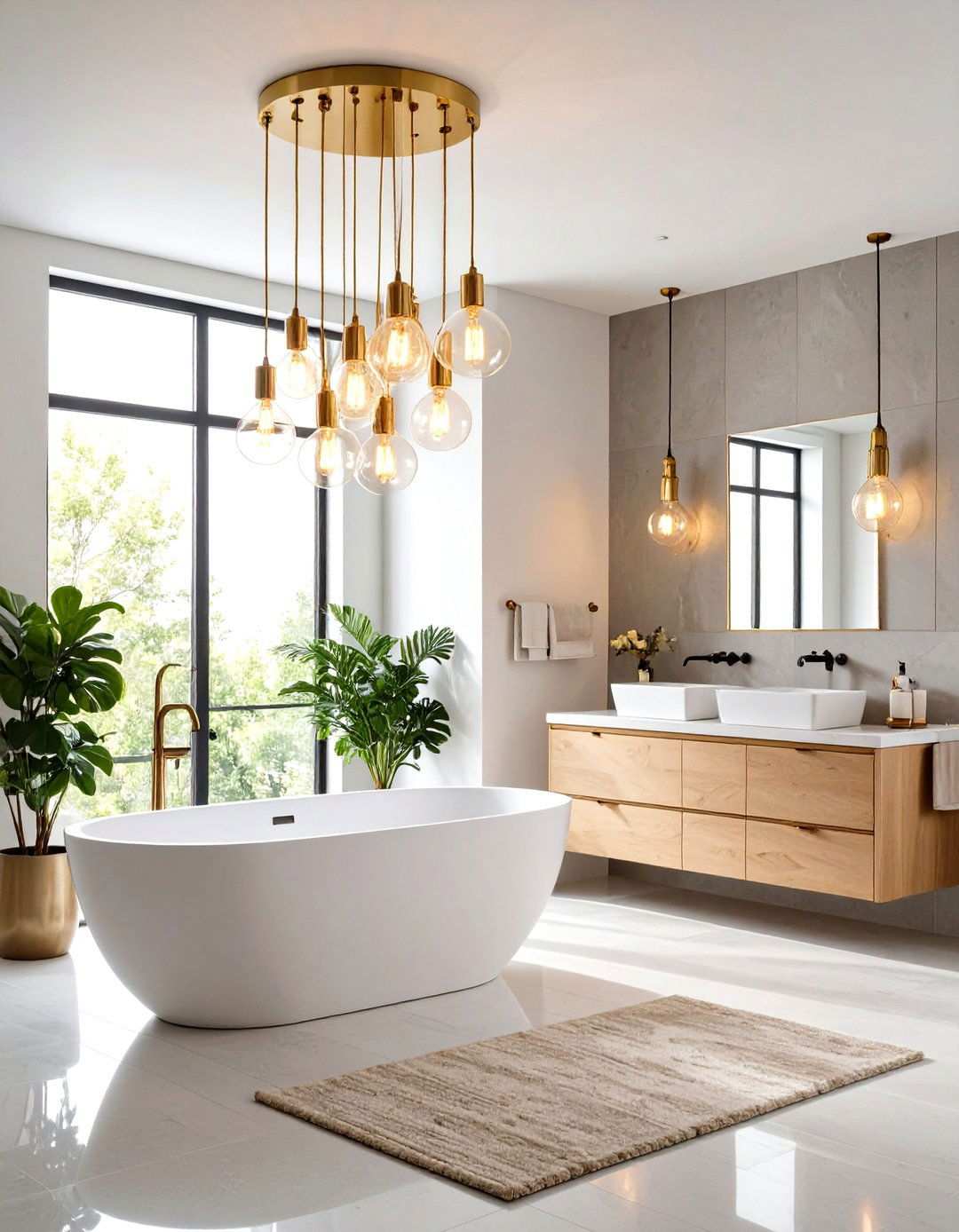 Enhance Your Apartment Bathroom with Statement Lighting Fixtures - 20 Apartment Bathroom Ideas