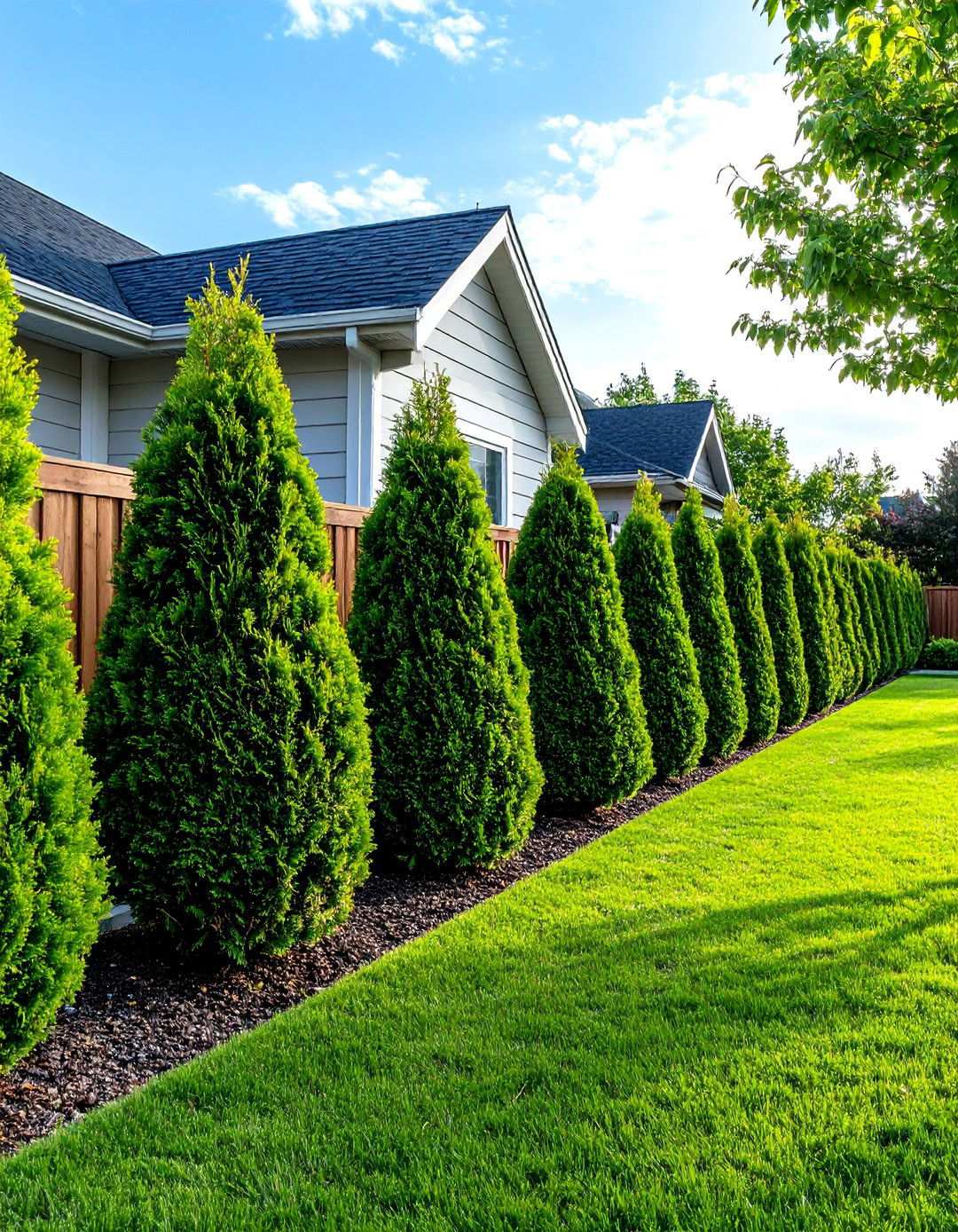 Evergreen Privacy Hedges for Year Round Backyard Seclusion - 20 Backyard Privacy Ideas