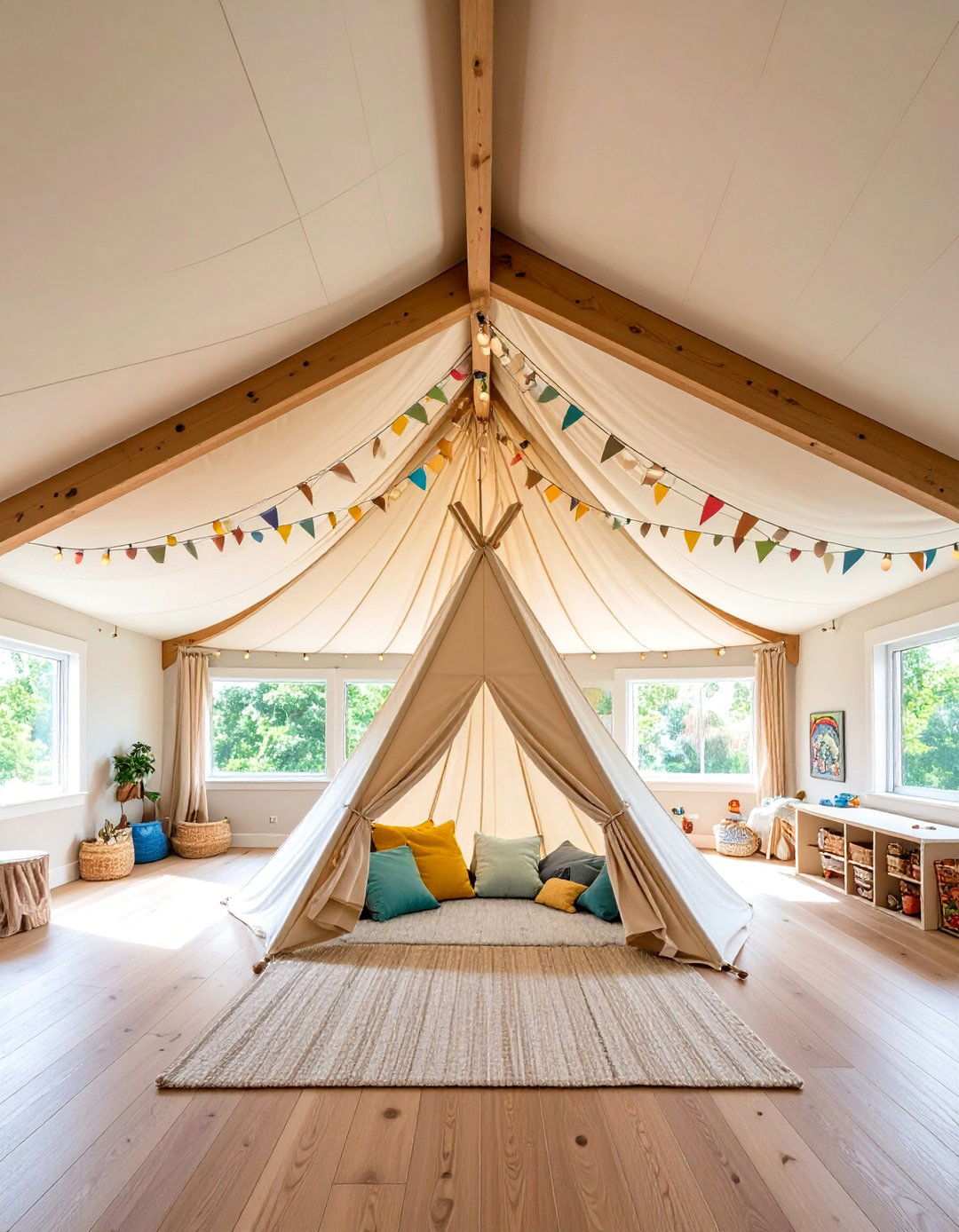 Fabric Panel Basement Ceilings for Soft Texture - 20 Basement Ceiling Ideas