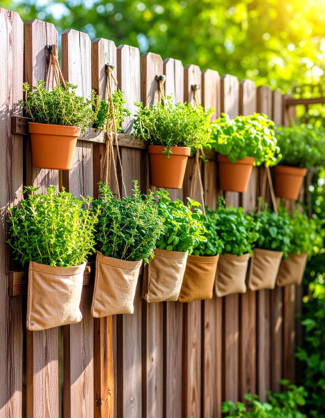 Fabric Pocket Vertical Herb Garden Wall - 20 Herb Garden Ideas