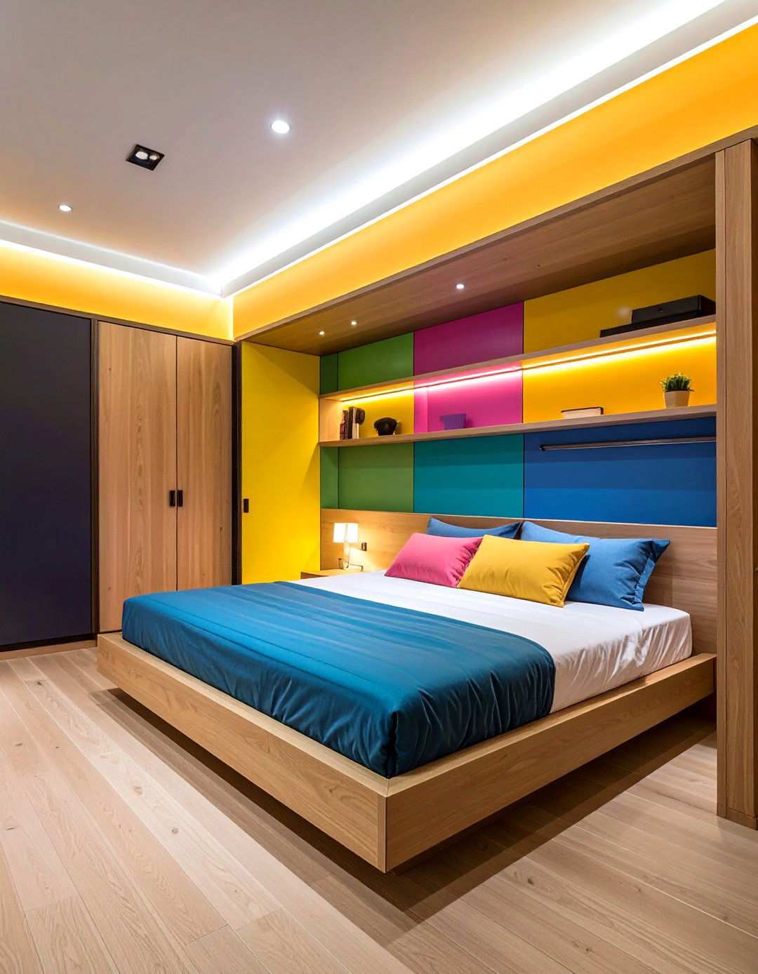 False Wall Bed Nook for Open Rooms - 20 Bed Nook Ideas