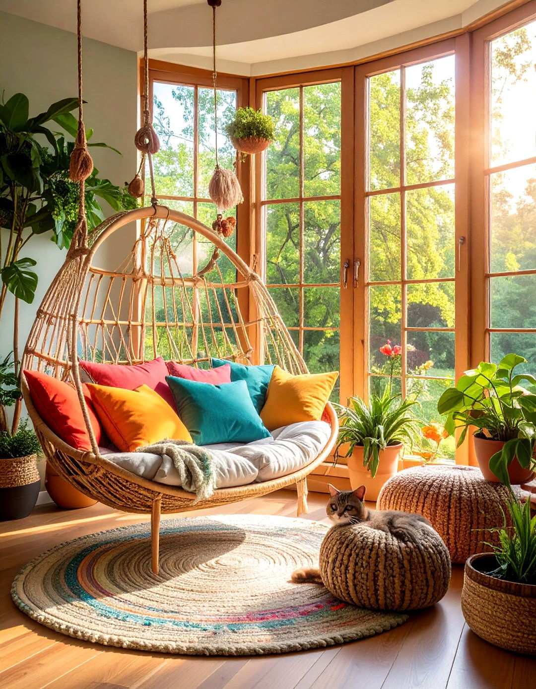 Feline Friendly Bay Window Perch - 20 Bay Window Ideas