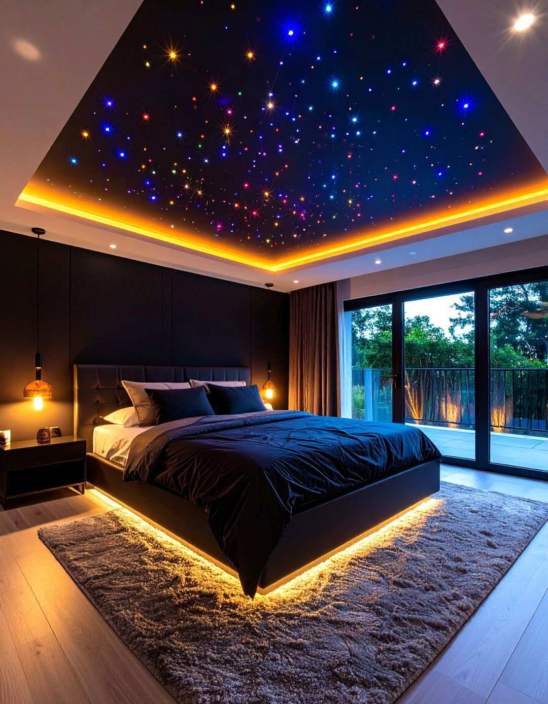Fiber Optic Starry Night Ceiling - 20 Bedroom Ceiling Ideas