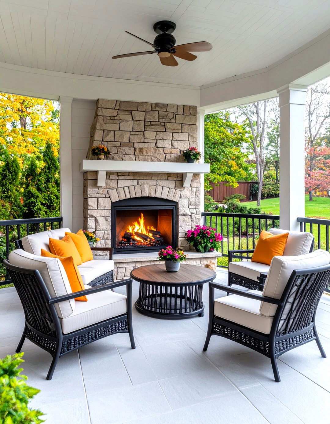 Fire Feature Back Porch - 20 Back Porch Ideas
