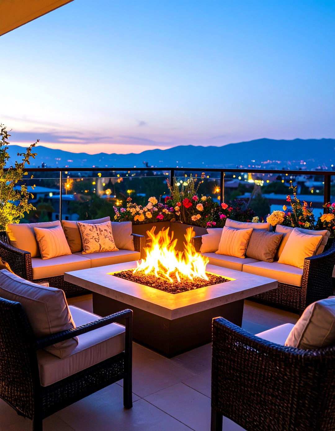 Fire Feature Integration - 20 Balcony Deck Ideas