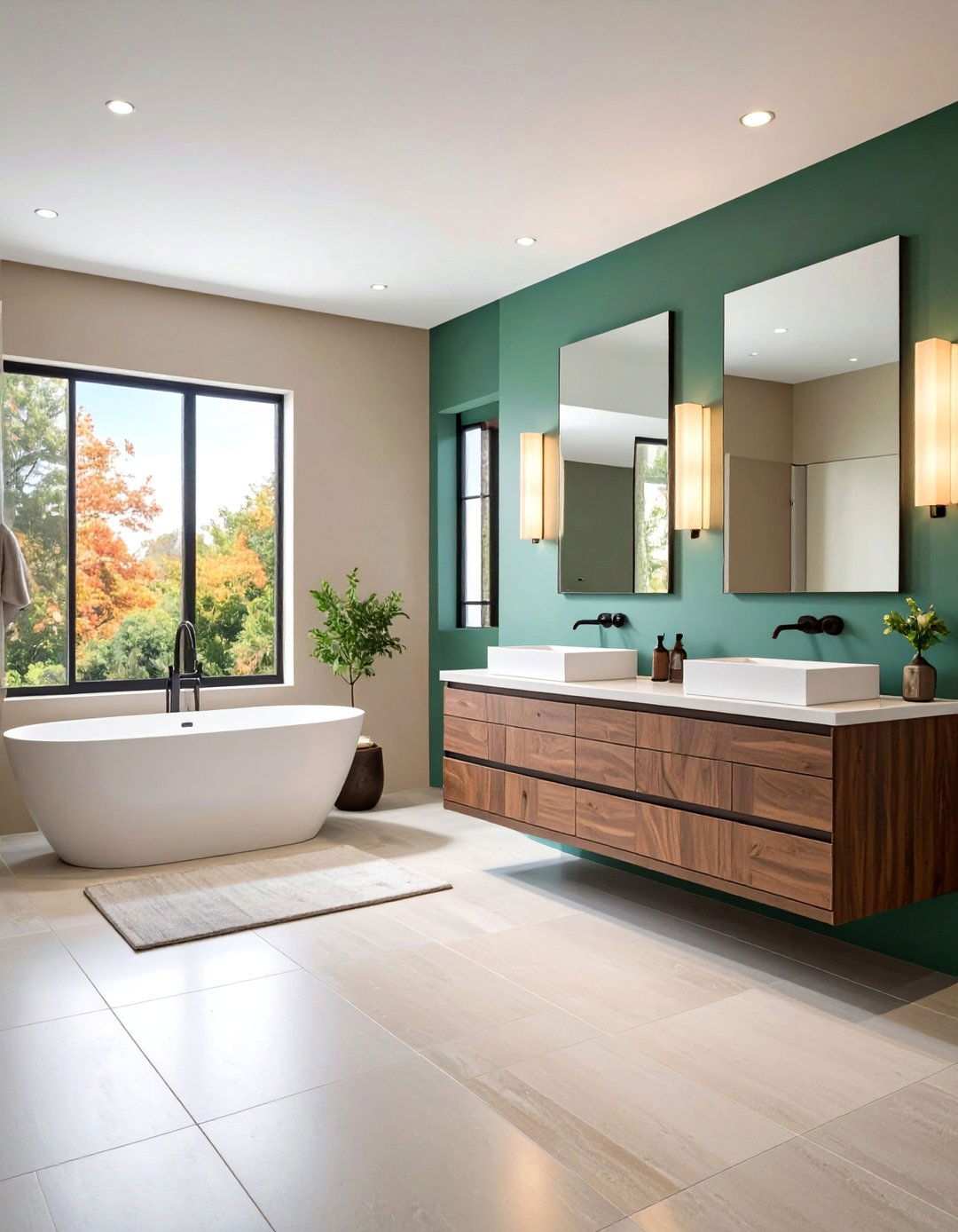 Floor to Ceiling Slab Tiles Chase Minimalist Drama - 20 Bathroom Tile Ideas