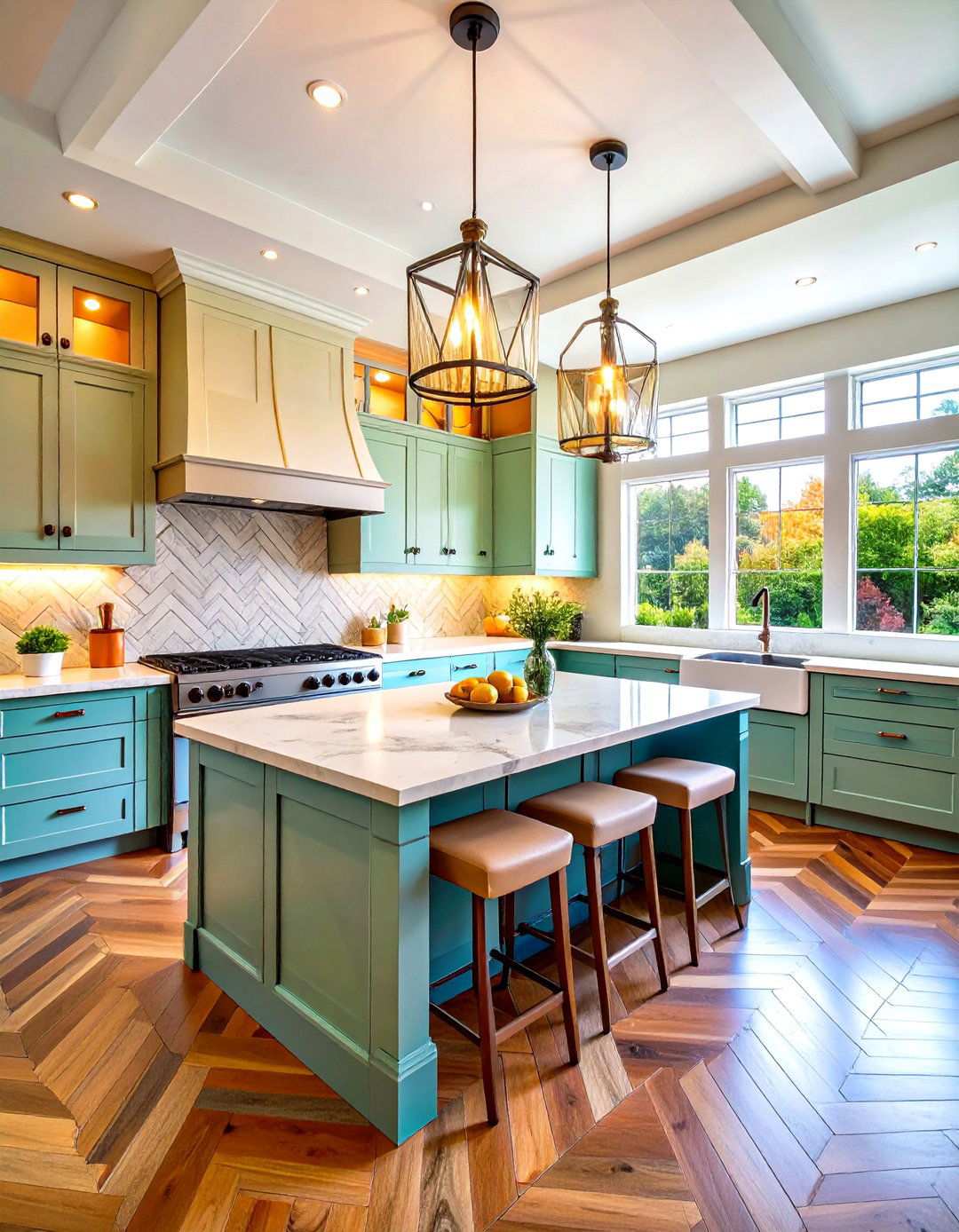 Floor to Ceiling Statement Backsplash - 20 Backsplash Ideas for White Cabinets and Granite Countertops