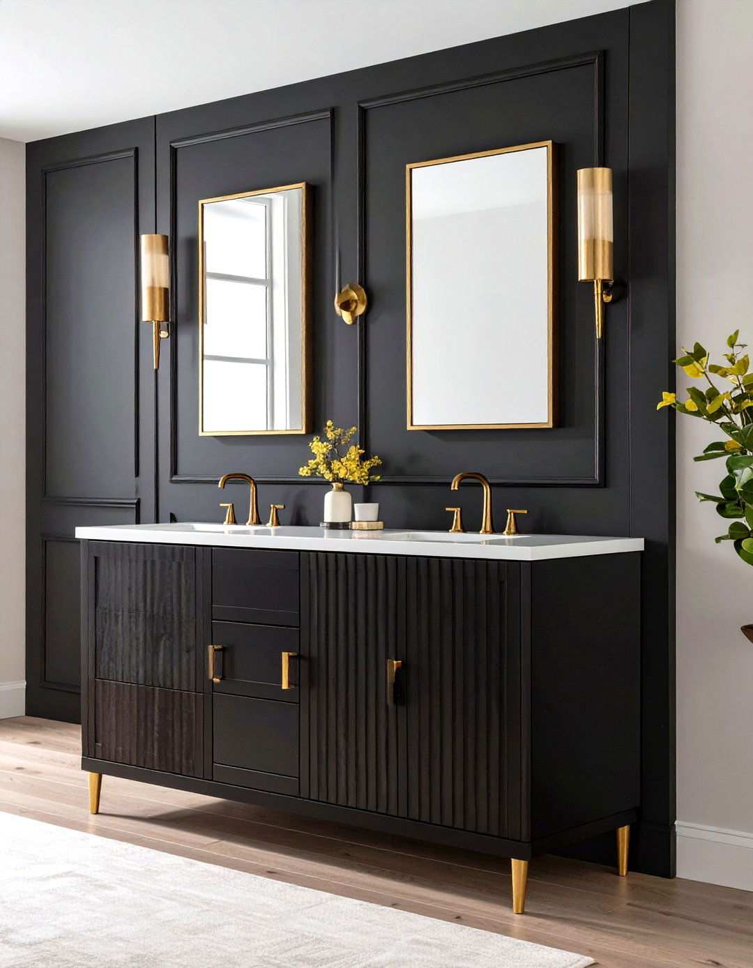 Fluted and Textured Vanity Designs - 20 Art Deco Bathroom Ideas