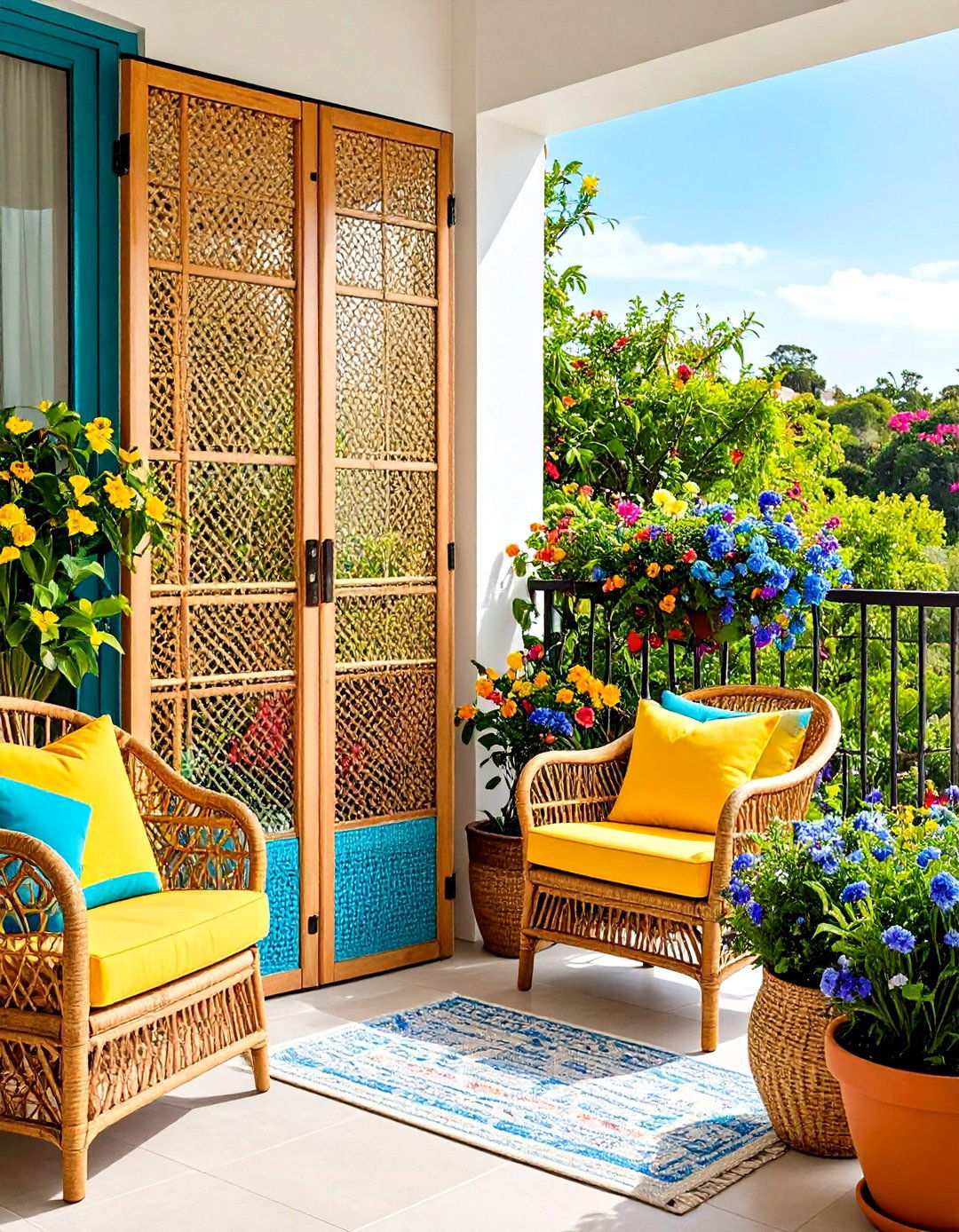 Freestanding Privacy Screens You Can Fold Away - 20 Balcony Privacy Ideas