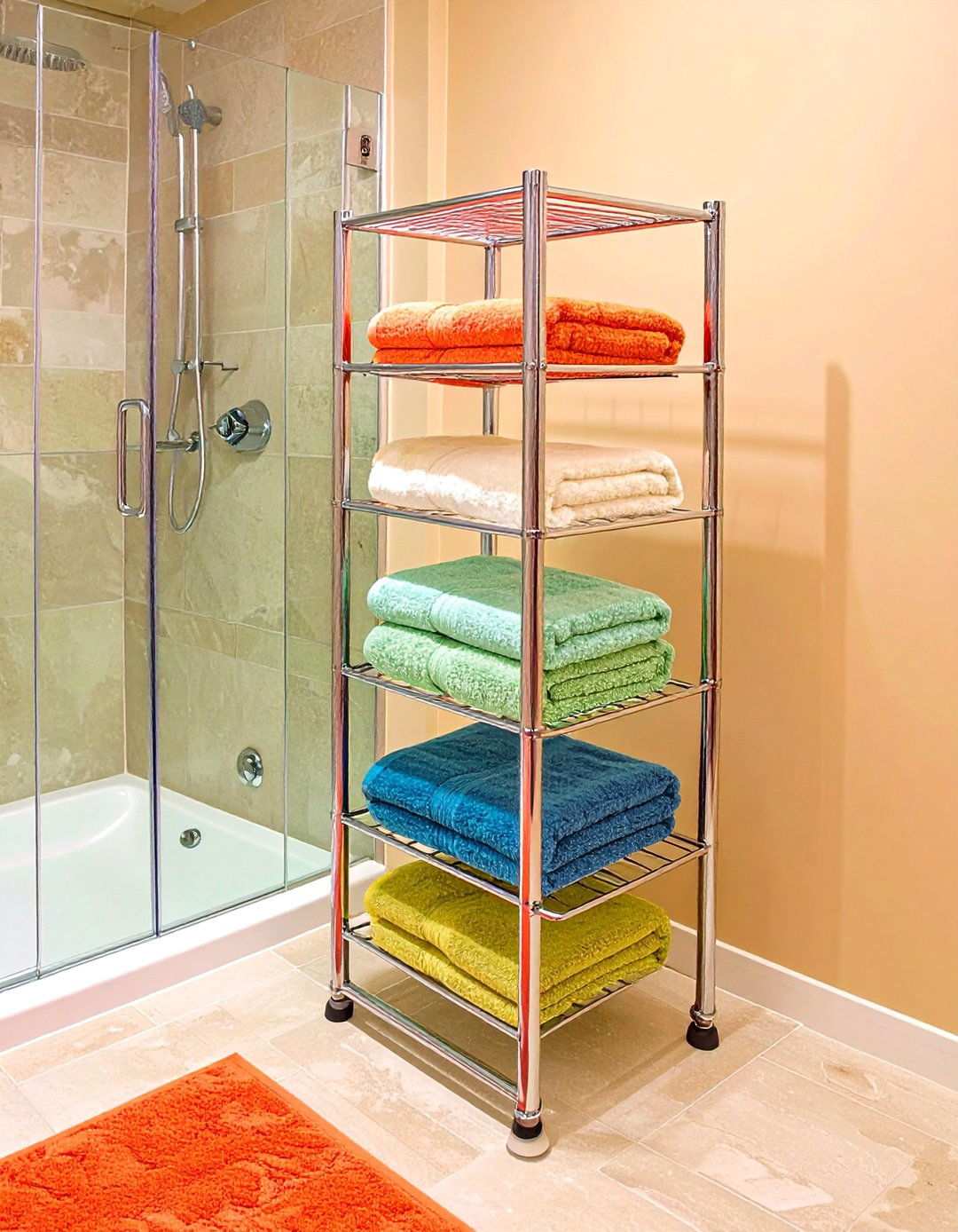 Freestanding Towel Rack Stand for Flexibility - 20 Bathroom Towel Rack Ideas
