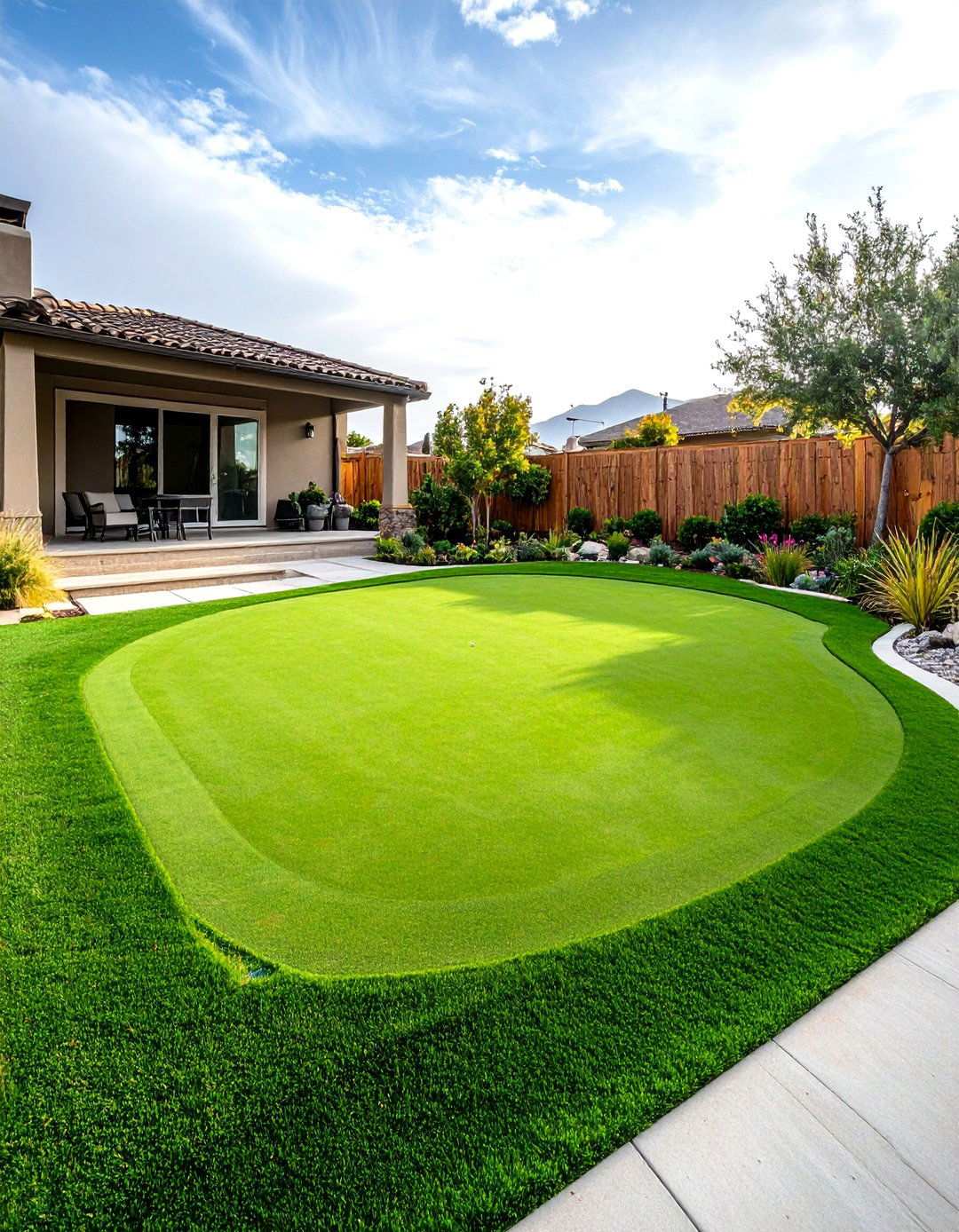 Fringe and Rough Putting Green Practice Area - 20 Backyard Putting Green Ideas