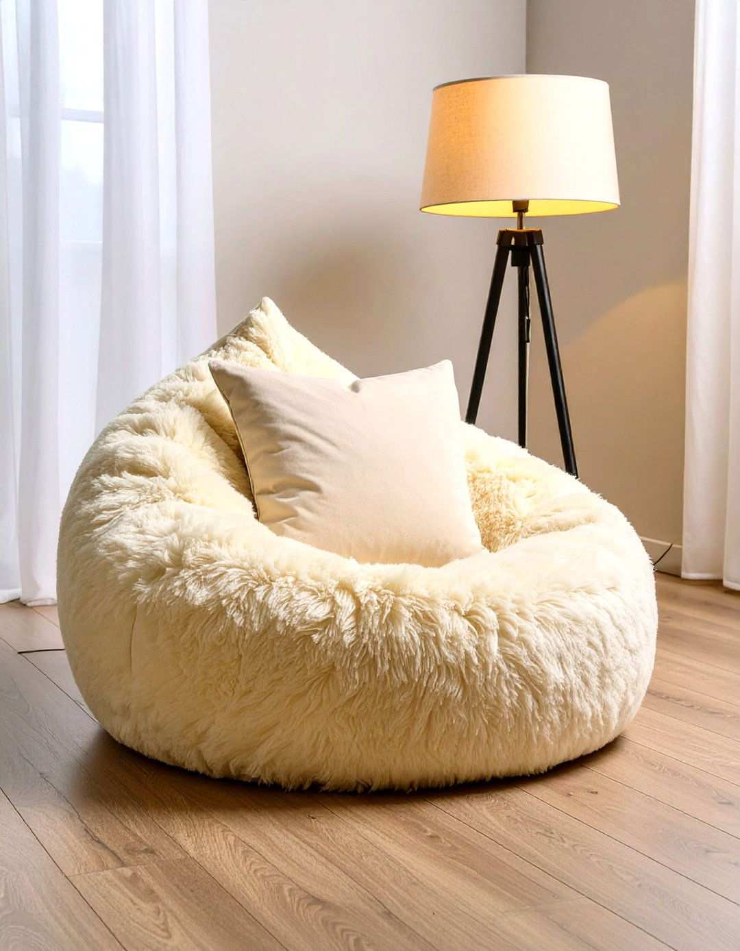 Furry Bean Bag Oasis - 20 90s Bedroom Decor Ideas
