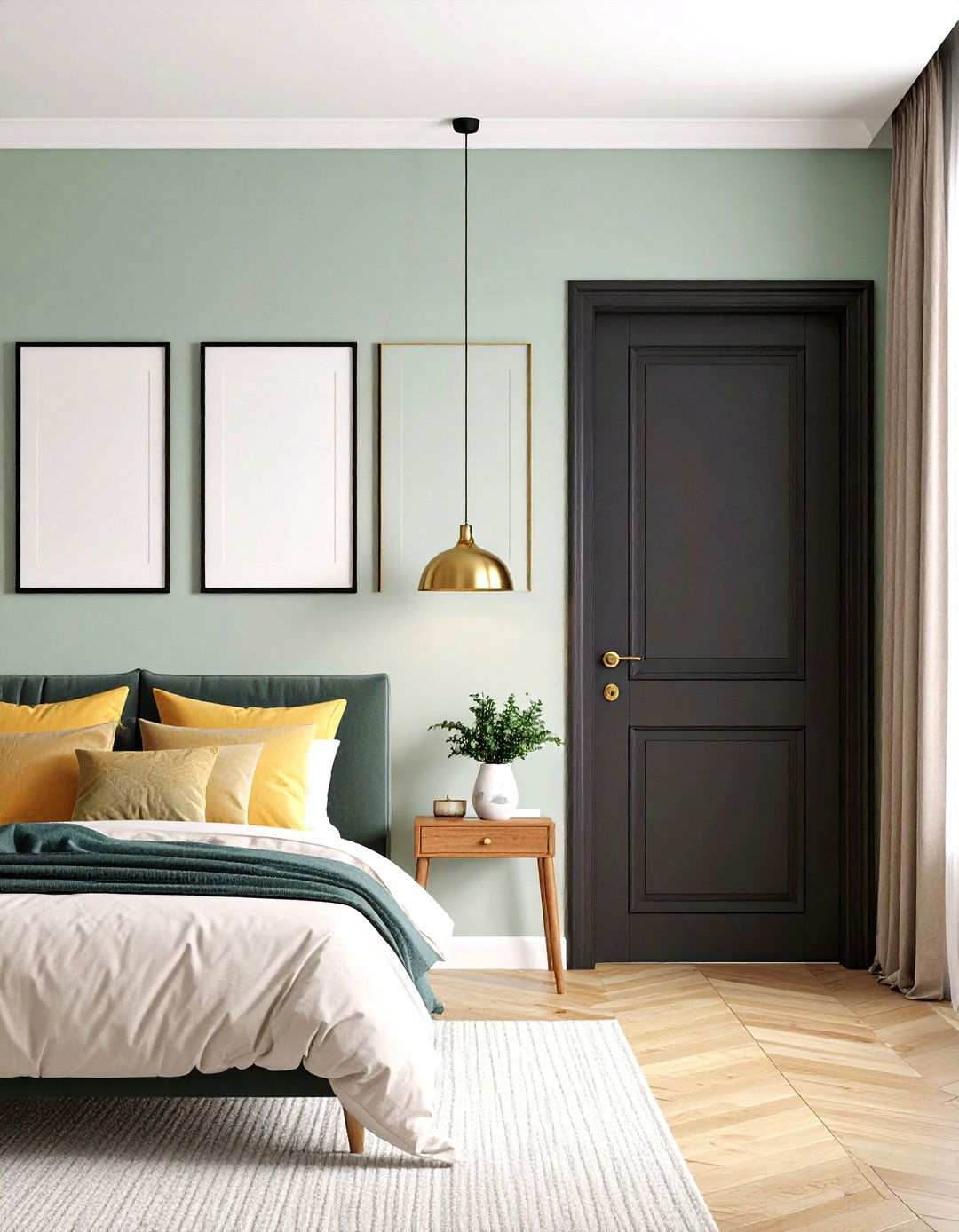 Gallery Frames Hung on the Bedroom Door - 20 Bedroom Door Decorating Ideas