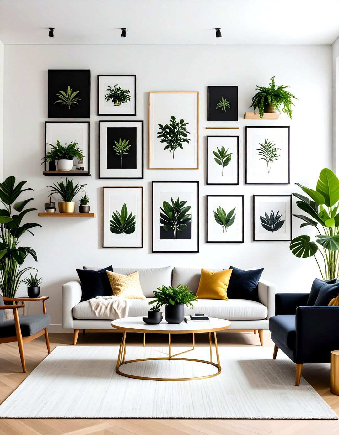Gallery Wall Arrangements for Small Living Room Visual Interest - 20 Apartment Small Living Room Ideas