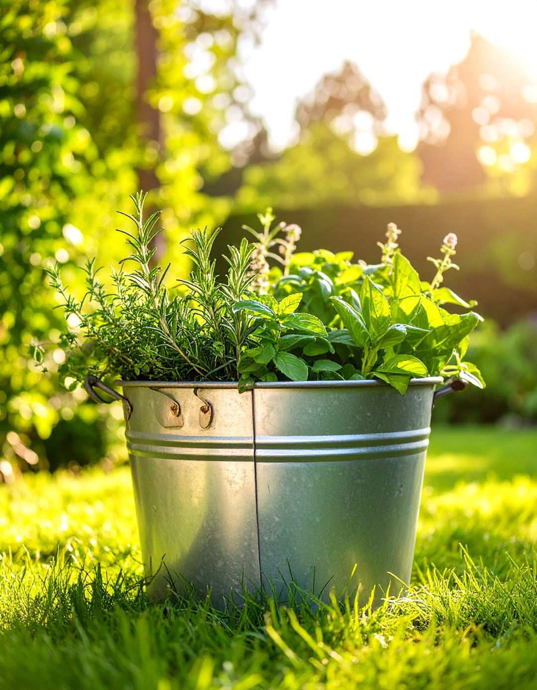 Galvanized Tub Herb Garden Container - 20 Herb Garden Ideas
