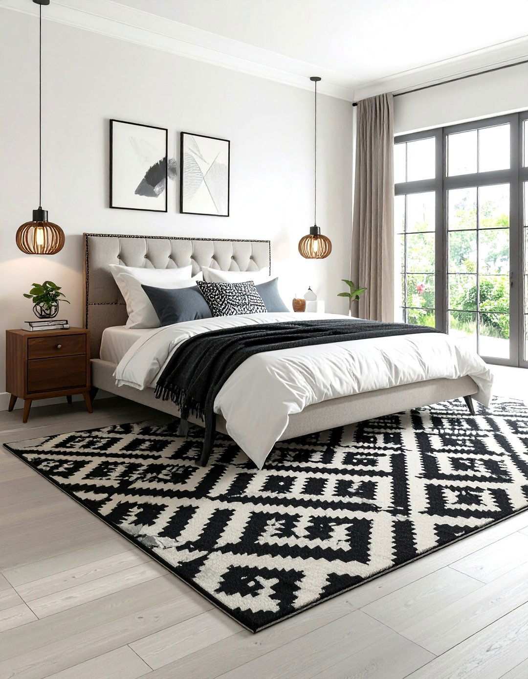 Geometric Bedroom Rug Modernity - 20 bedroom rug ideas