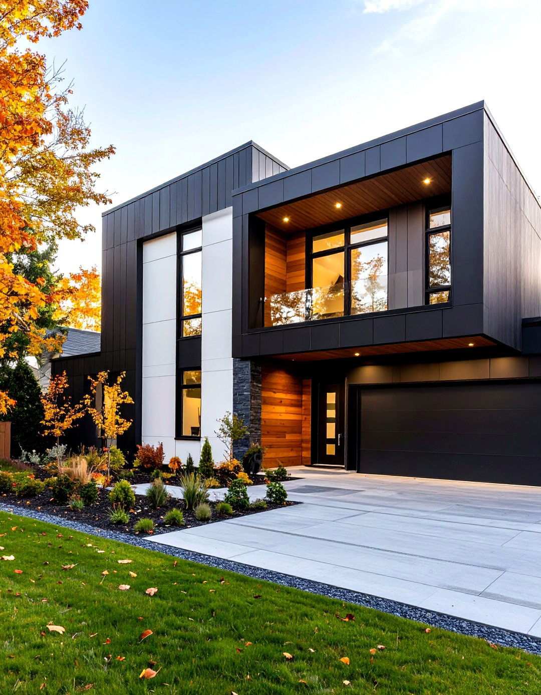 Geometric Pattern Black and White House Exterior - 20 Black and White House Exterior Ideas