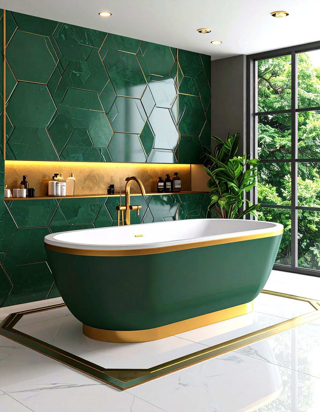 Geometric Pattern Tile Bathtub Surround Bold Geometry - 20 Bathtub Surround Ideas