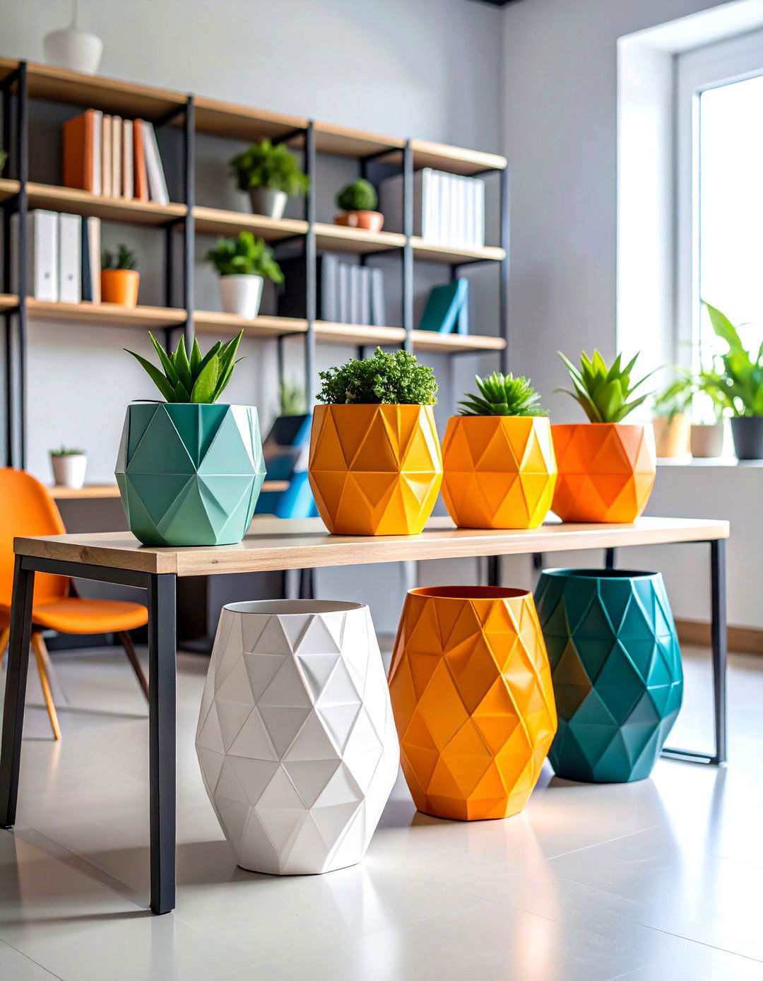 Geometric Stenciled Painted Pot Modern Patterns - 20 Painted Pot Ideas