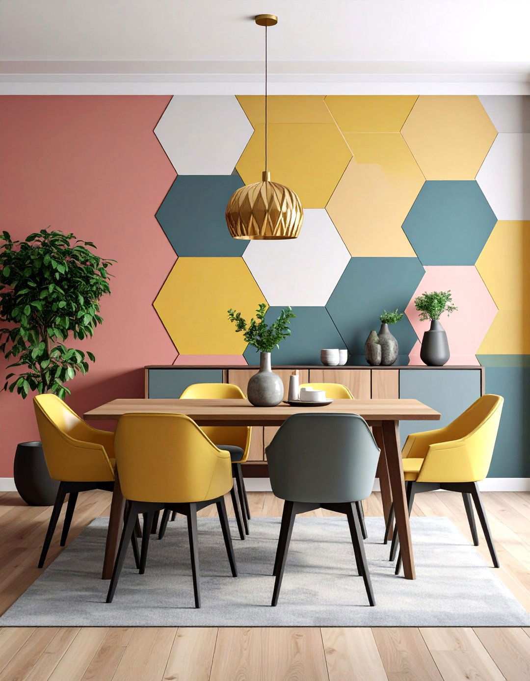 Geometric Wallpaper Patterns for Bold s Dining Statements - 20 70s Dining Room Design Ideas