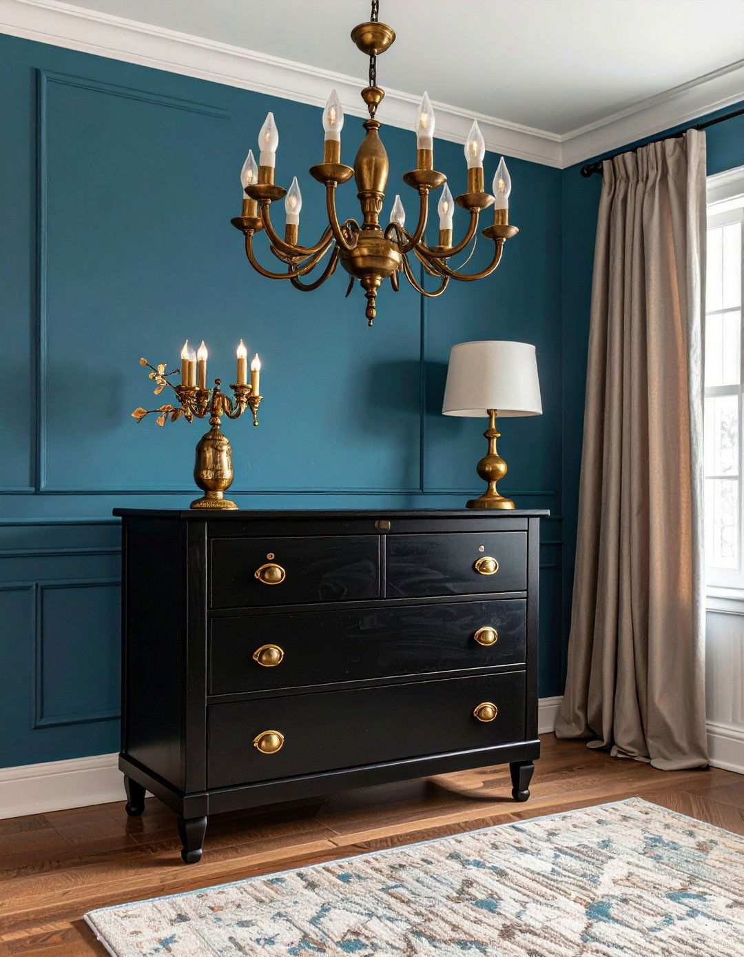 Glam Black and Brass Nursery Statement - 20 Black Nursery Ideas