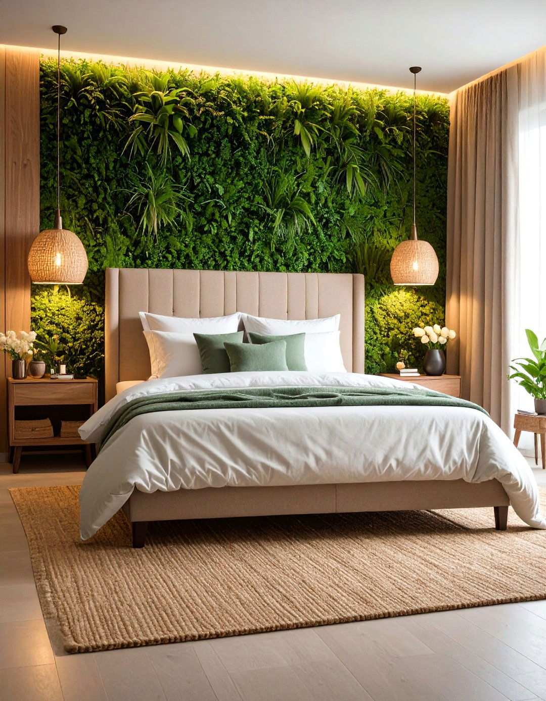 Grasscloth Bedroom Wallpaper for Tactile Warmth - 20 Bedroom Wallpaper Ideas