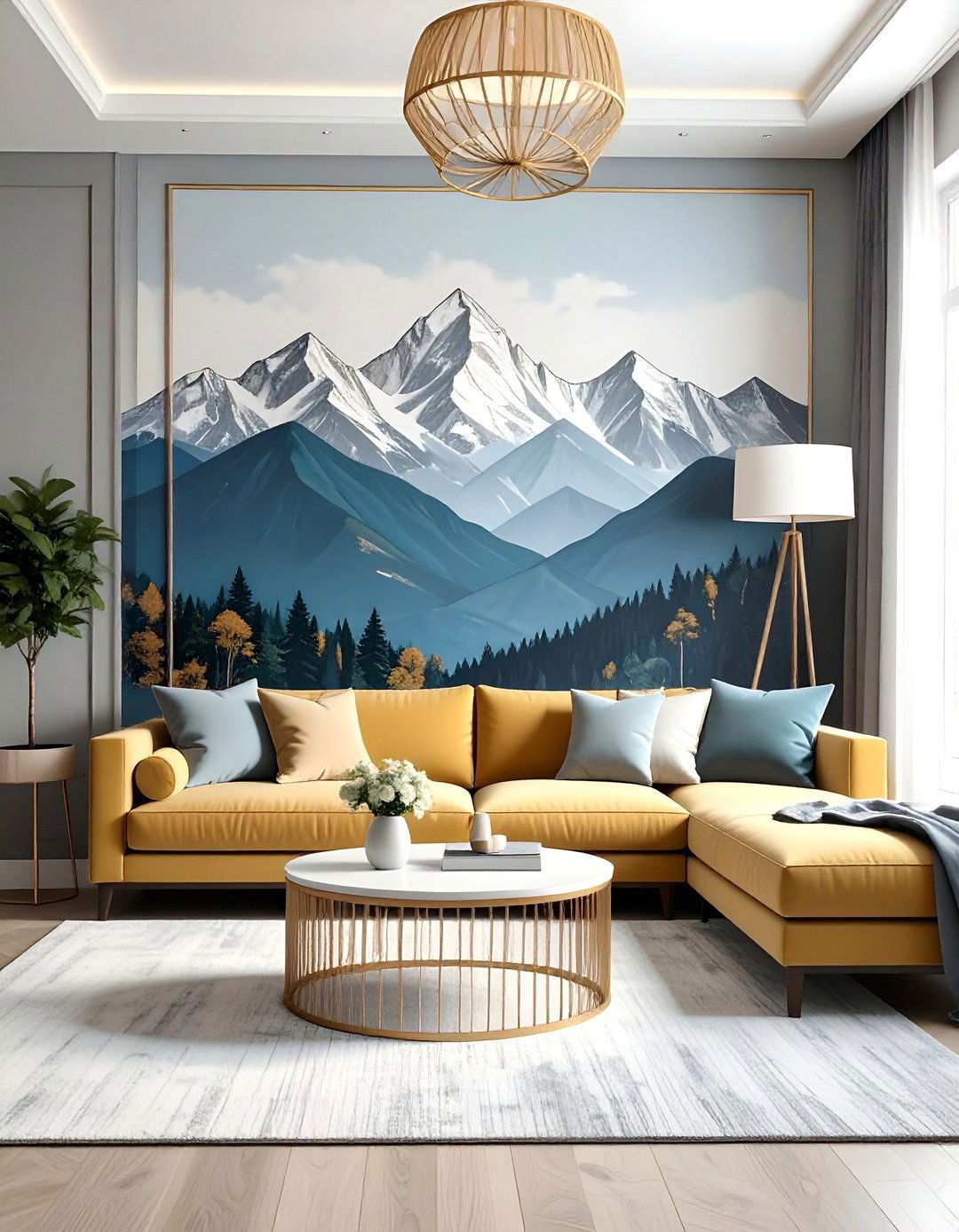 Hand Painted Mural Basement Accent Wall Adds Bespoke Artistry - 20 Basement Accent Wall Ideas
