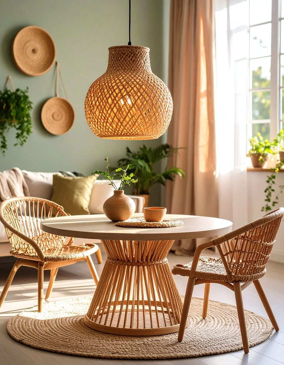 Hang Nautical Rope Pendants for Character and Warm Glow - 20 Beach House Living Room Ideas