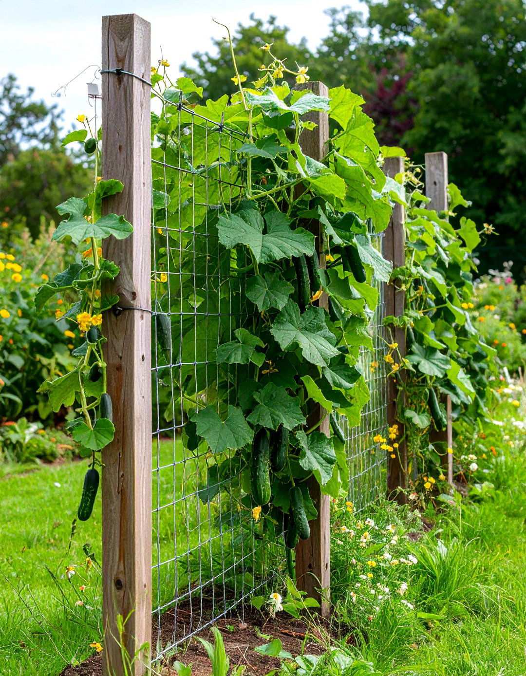 Hog Wire Wall Panel - 20 Cucumber Trellis Ideas