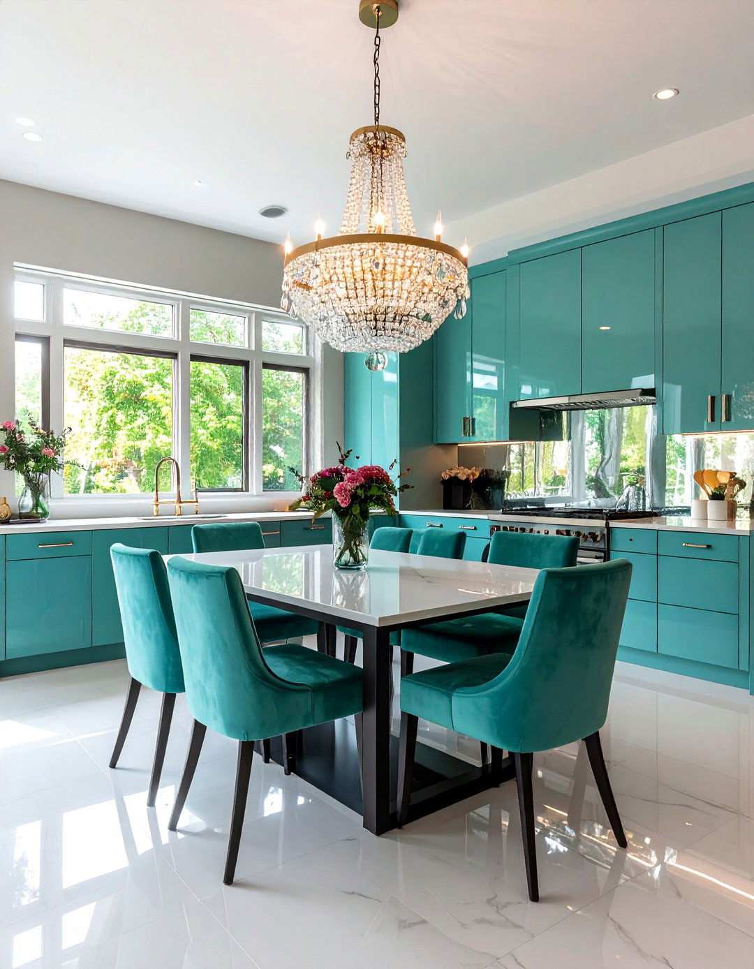 Hollywood Regency Kitchen Glamour and Statement Lighting - 20 1980s Kitchen Ideas