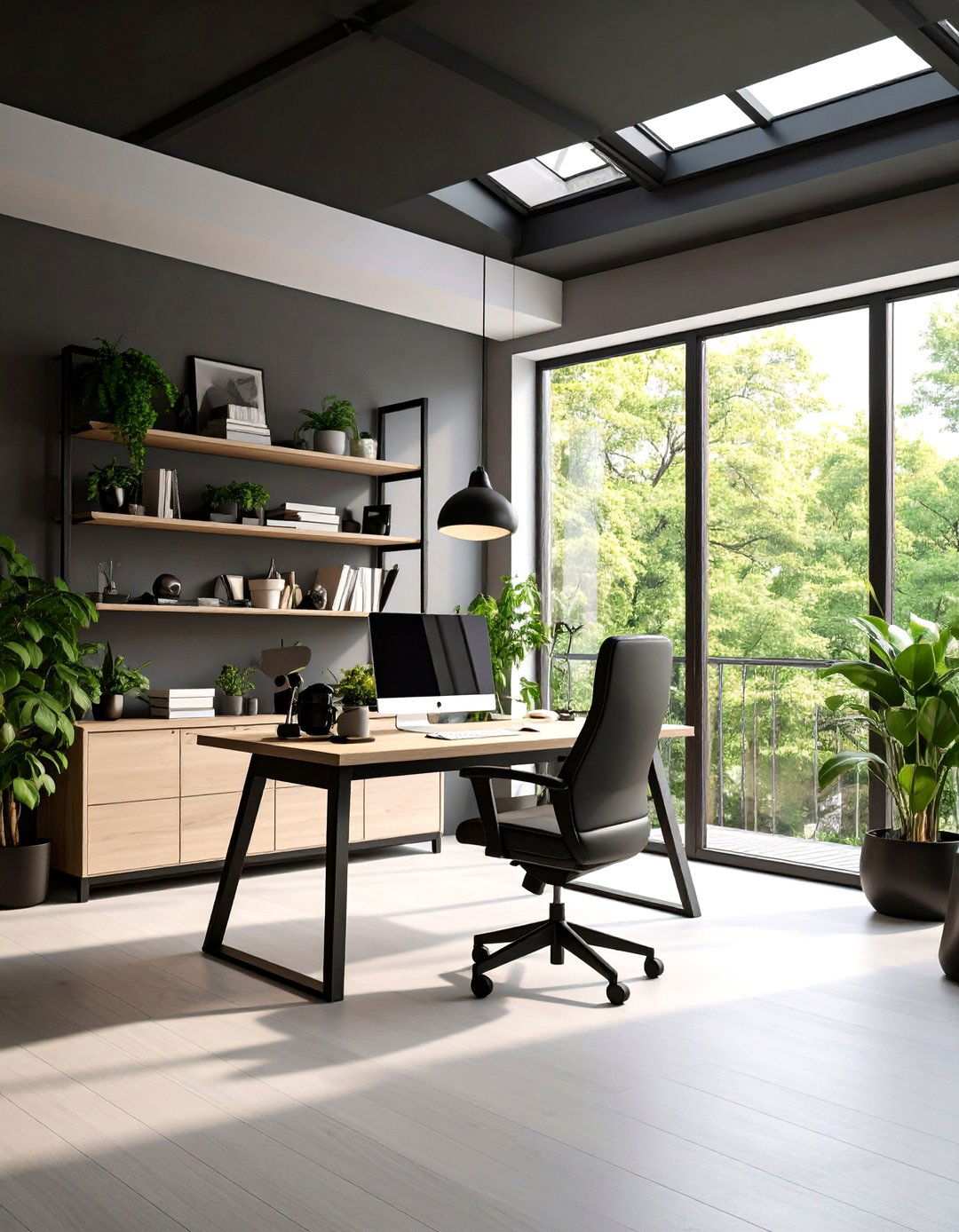 Home Office Focus Booster - 20 Black Ceiling With Grey Walls