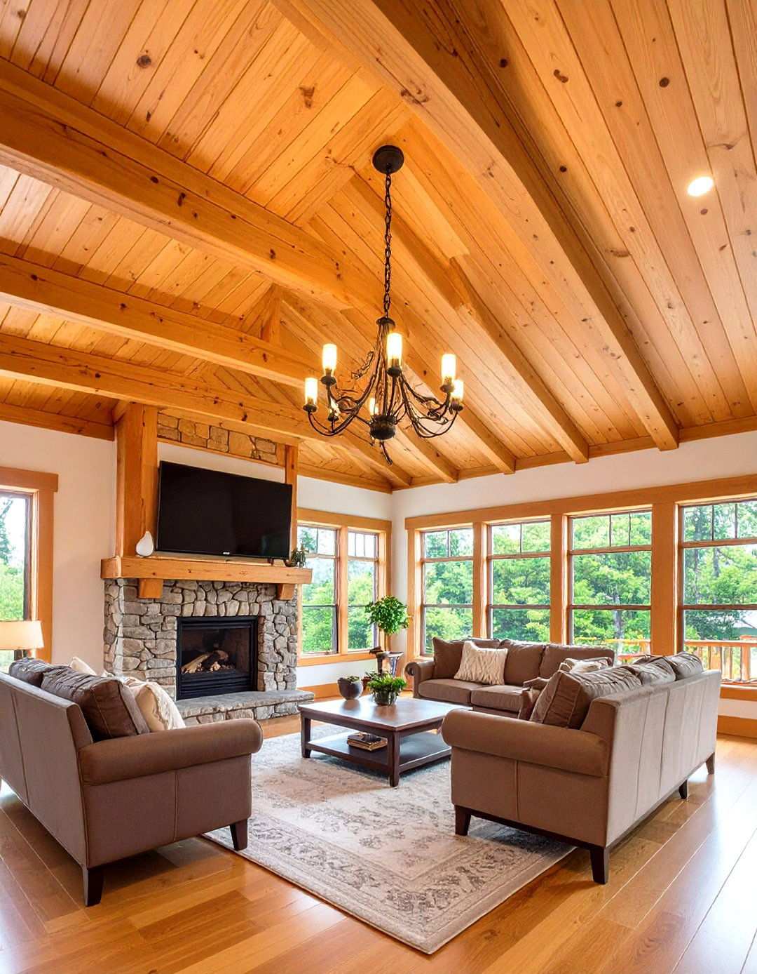 Honey Stained Wood Beadboard Ceiling for Warmth - 20 Beadboard Ceiling Design Ideas