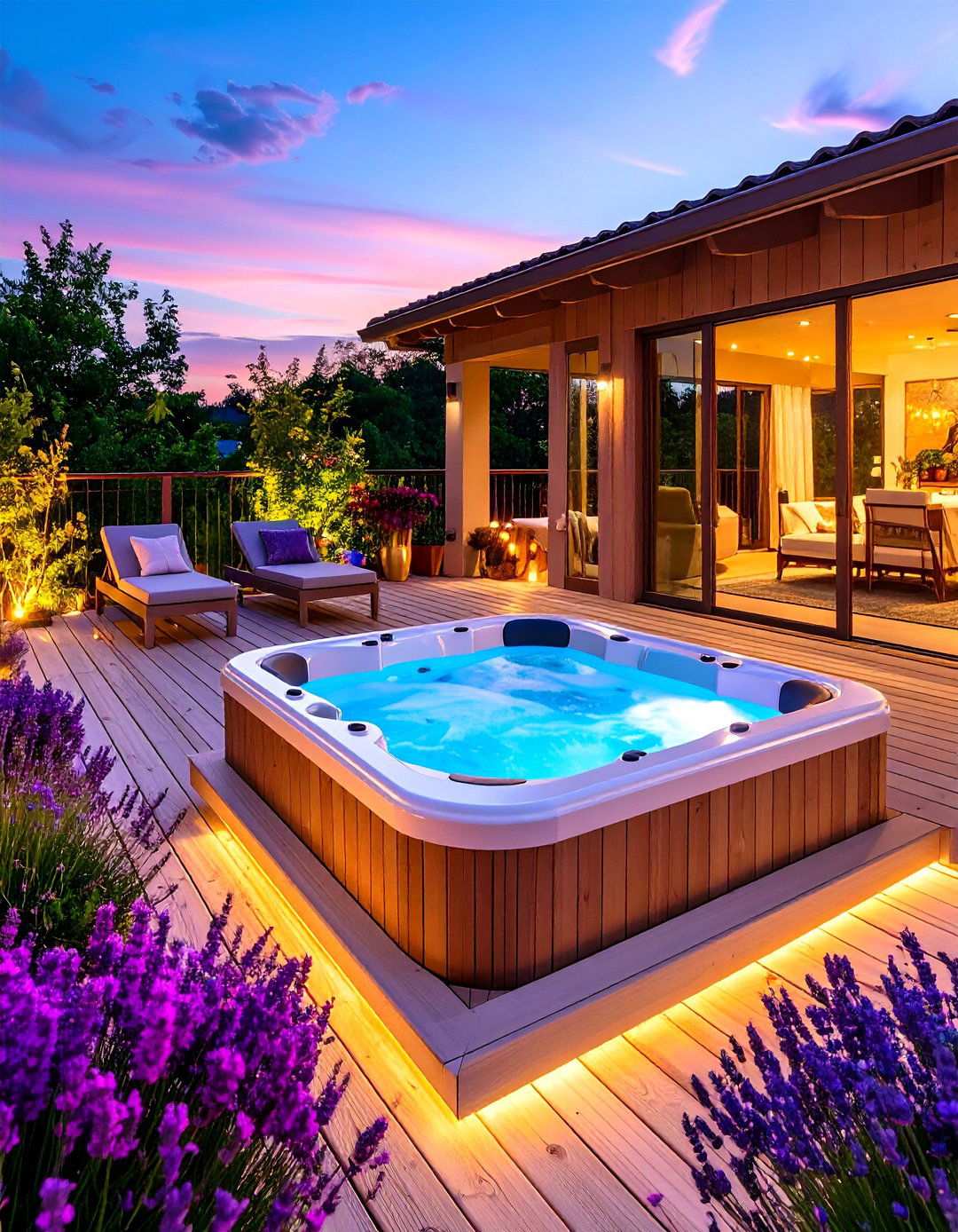 Hot Tub Deck with Spa Like Features - 20 2nd Floor Deck Ideas