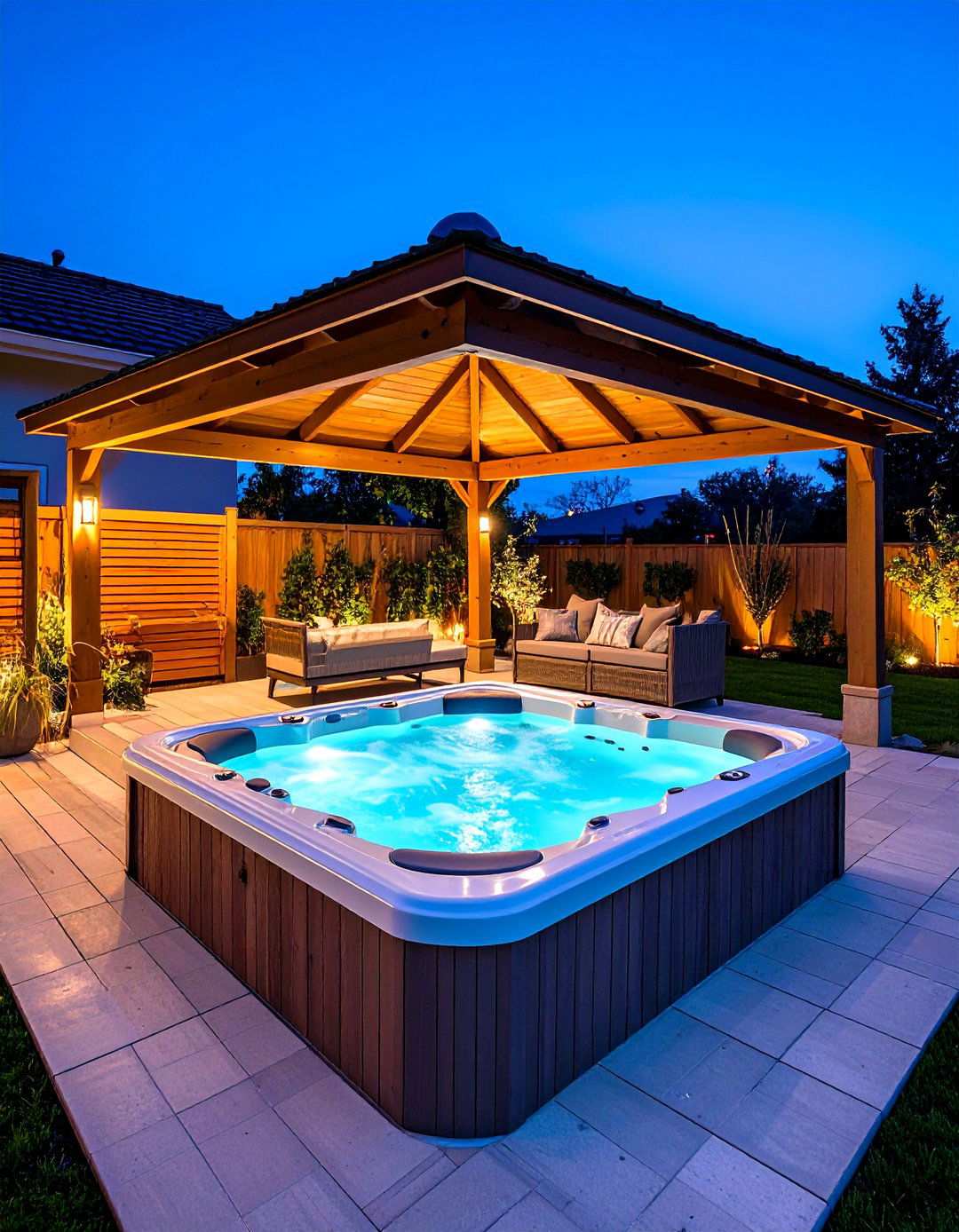 Hot Tub Gazebo Retreat - 20 Backyard Gazebo Ideas