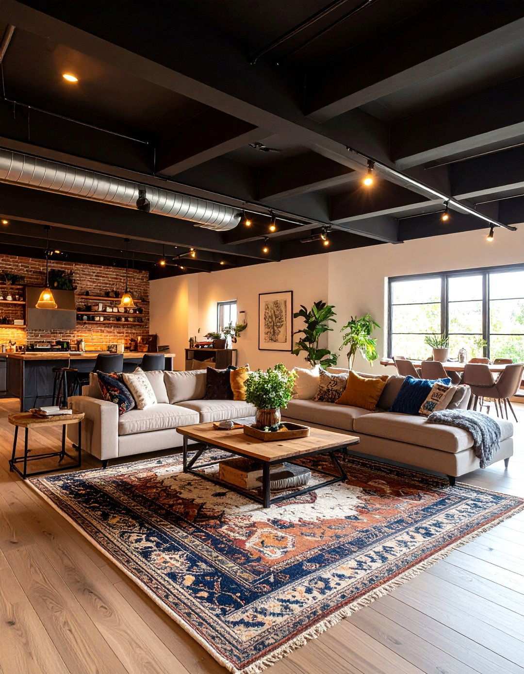 Industrial Black Ceiling with Exposed Utilities - 20 Black Ceiling Design Ideas