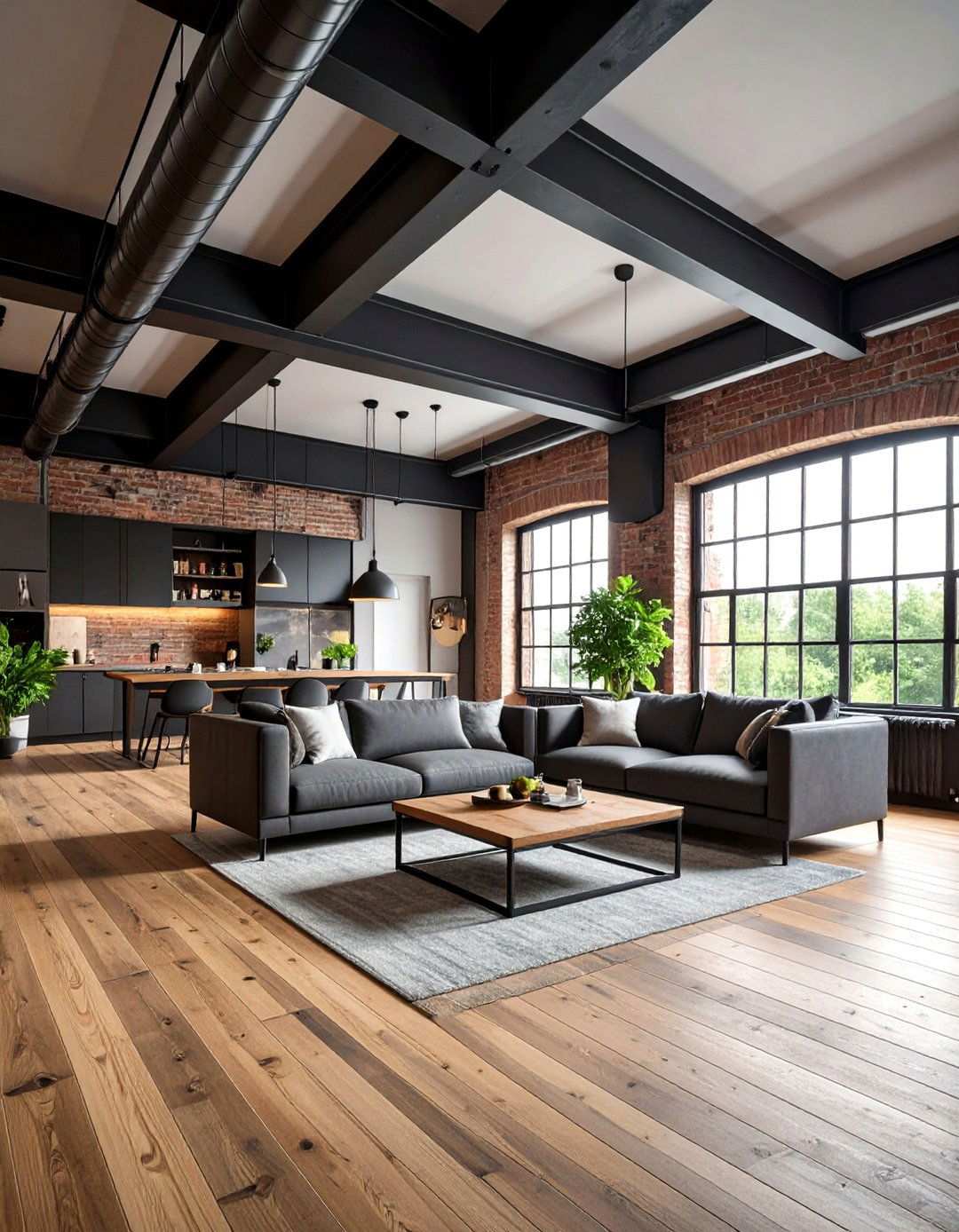 Industrial Loft Aesthetic - 20 Black Ceiling With Grey Walls