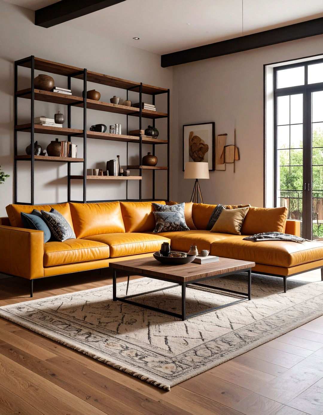 Industrial Metal and Wood Mix Adds Edge to a Bachelor Room - 20 Bachelor Room Ideas