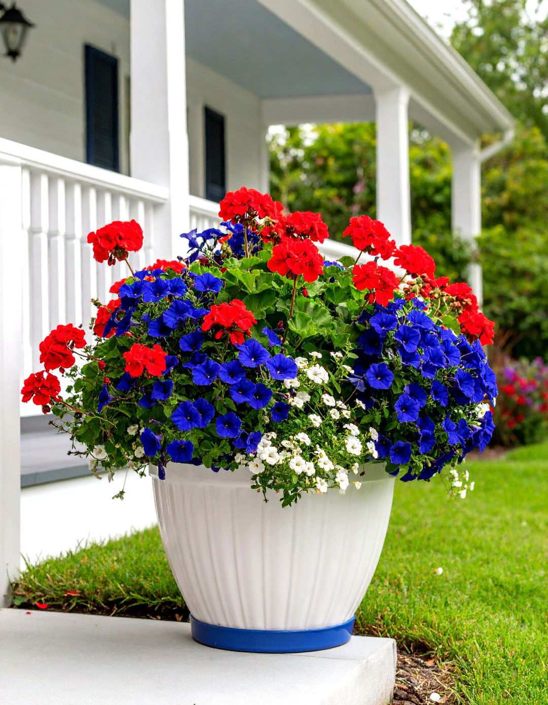 Infuse Festive Vibes into Your Potted Plant Arrangement with Patriotic Blooms - 20 Potted Plant Arrangement Ideas