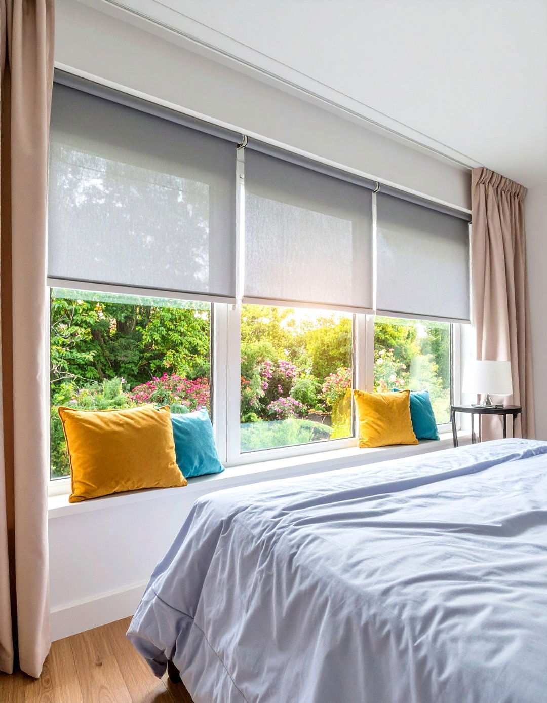 Install Motorized Blackout Shades for Deep Sleep - 20 Bedroom Window Ideas