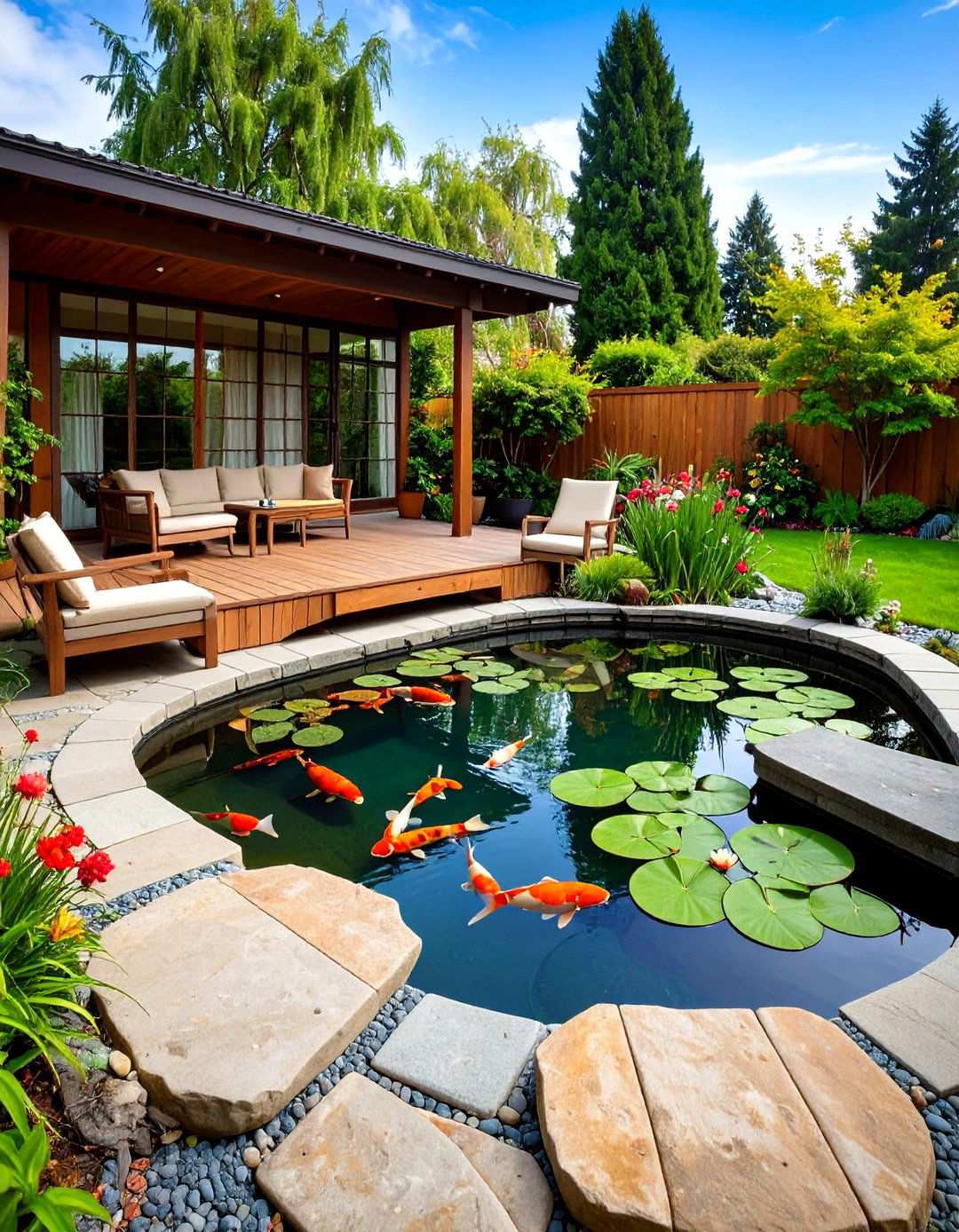 Koi Pond Designs for Colorful Aquatic Life - 20 Backyard Pond Ideas
