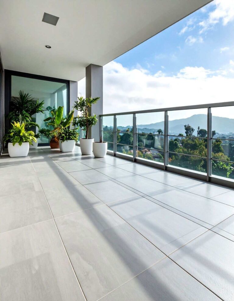 Large Format Porcelain Balcony Tiles for Seamless Appeal - 20 Balcony Tiles Ideas