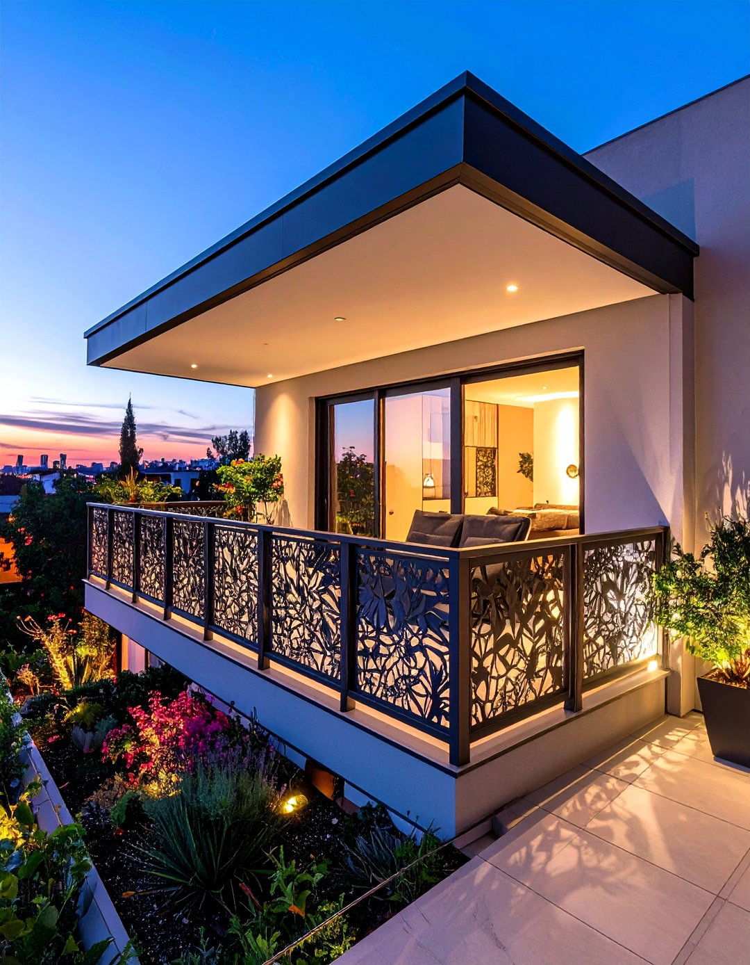 Laser Cut Metal Screens as Artistic Statements - 20 Balcony Privacy Ideas