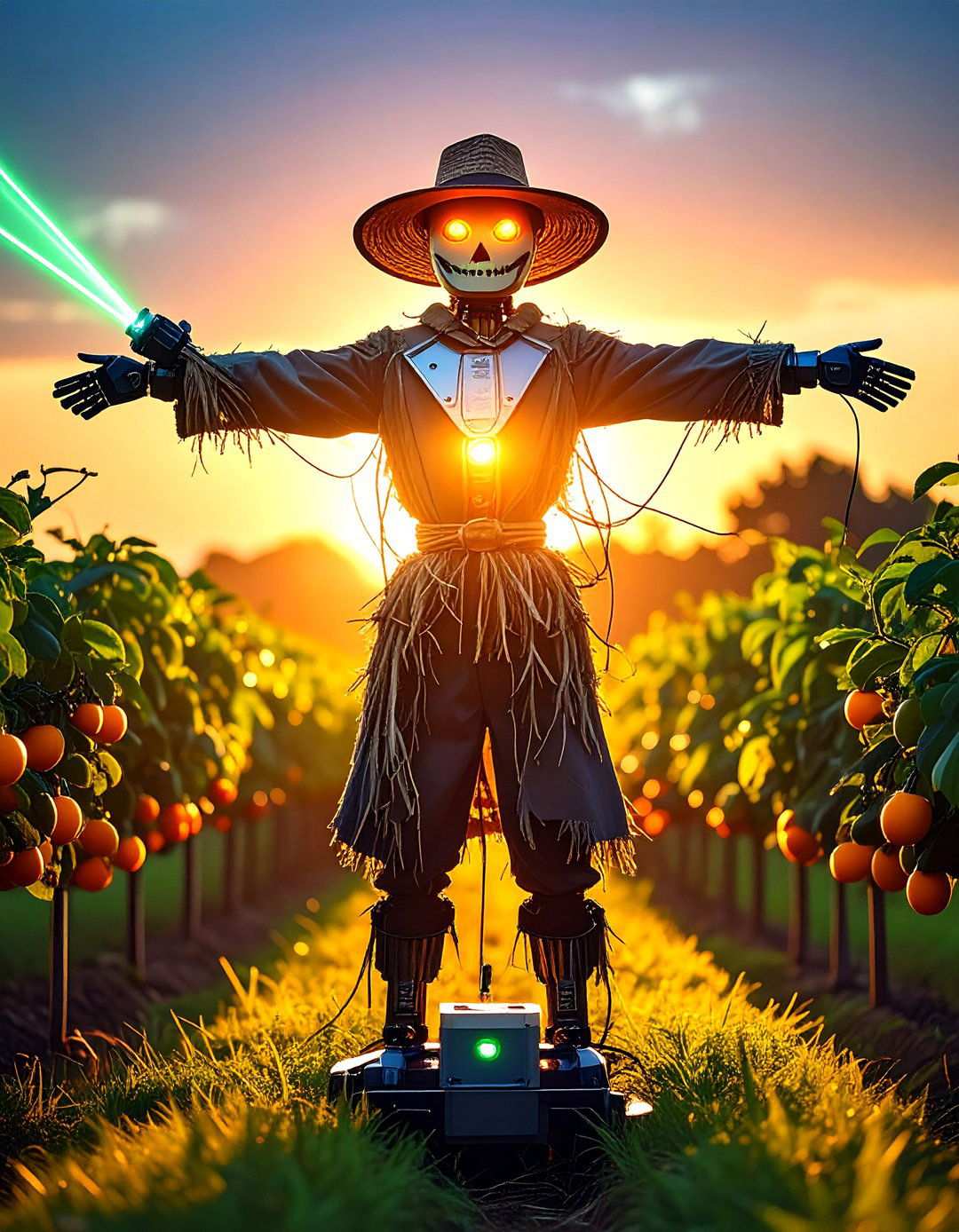 Laser Light High Tech Scarecrow - 20 Garden Scarecrow Ideas