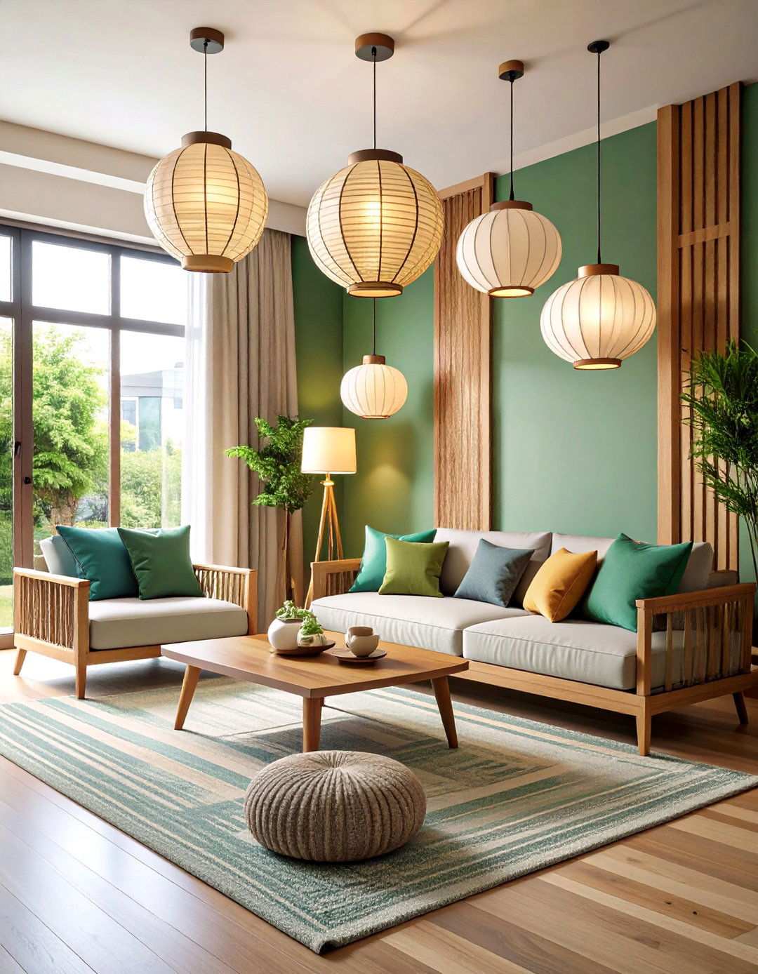 Layered Lighting Asian Living Room Ambiance - 20 Asian Living Room Ideas