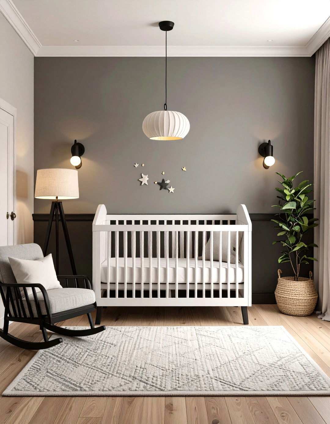 Layered Lighting Scheme - 20 Black and White Nursery Ideas