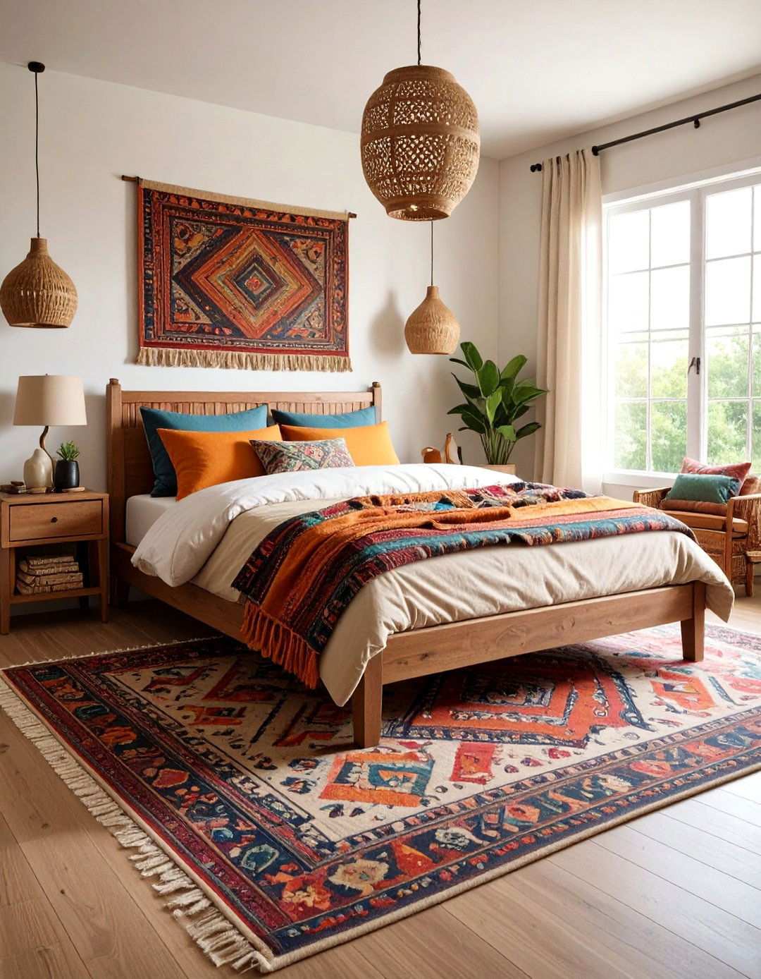 Layered Rugs Zone Bedroom Decor - 20 Bedroom Decor Ideas