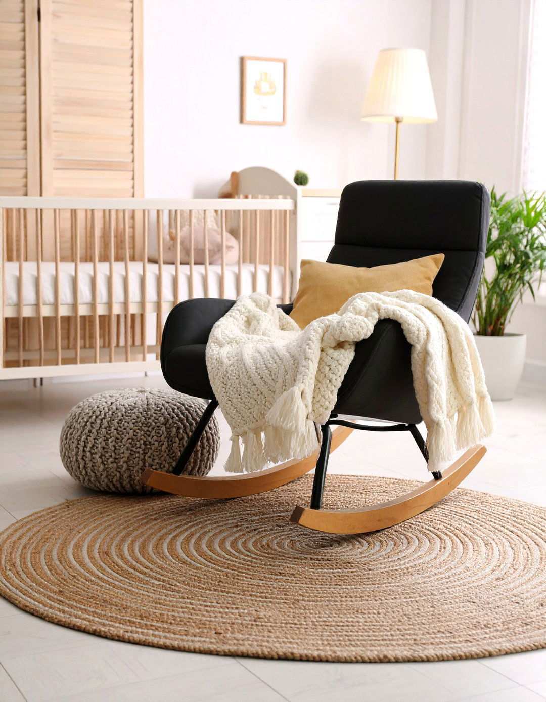 Layered Textures for Cozy Contrast - 20 Black and White Nursery Ideas