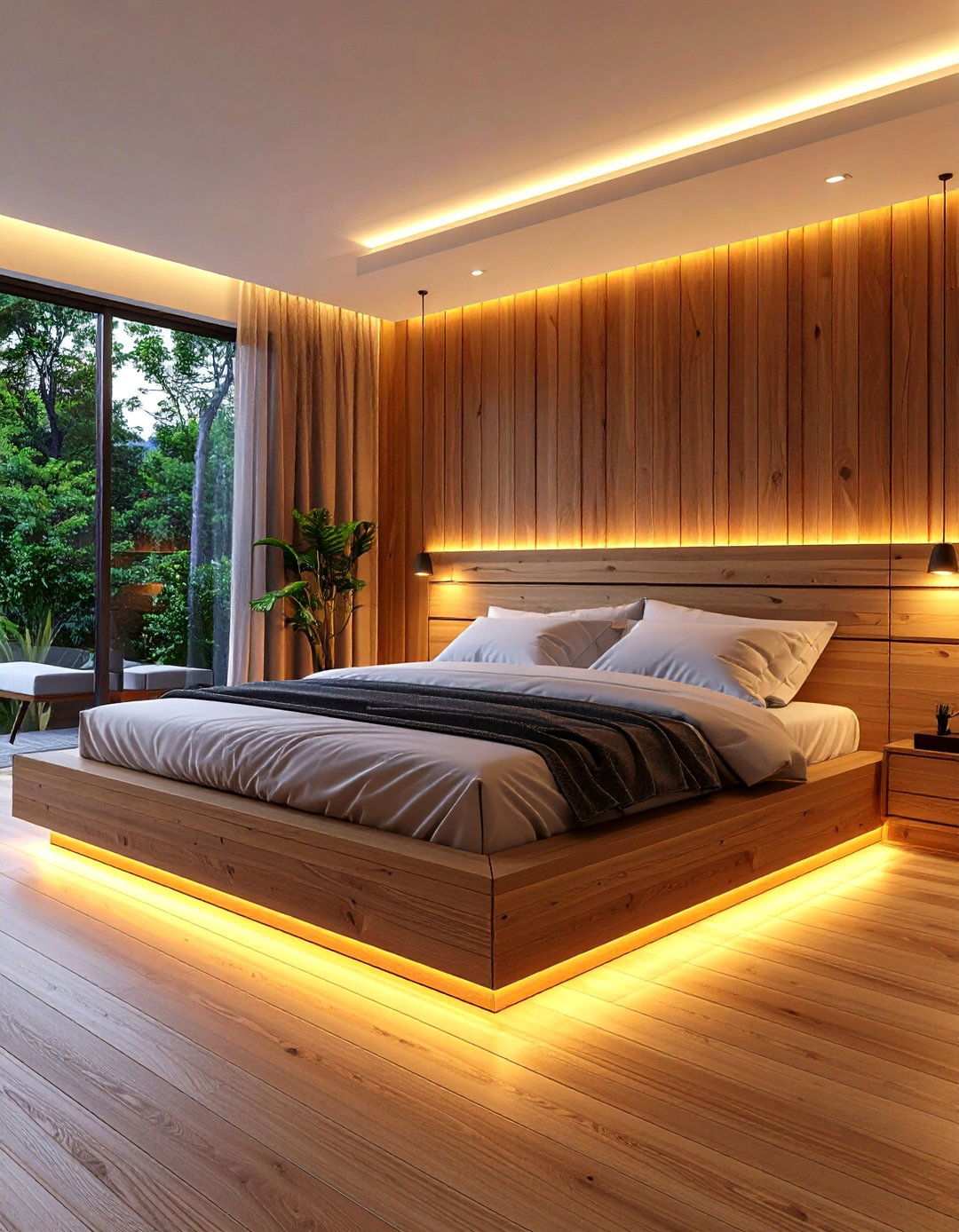 LED Strip Bedroom Lighting Under Bed Frames - 20 Bedroom Lighting Ideas
